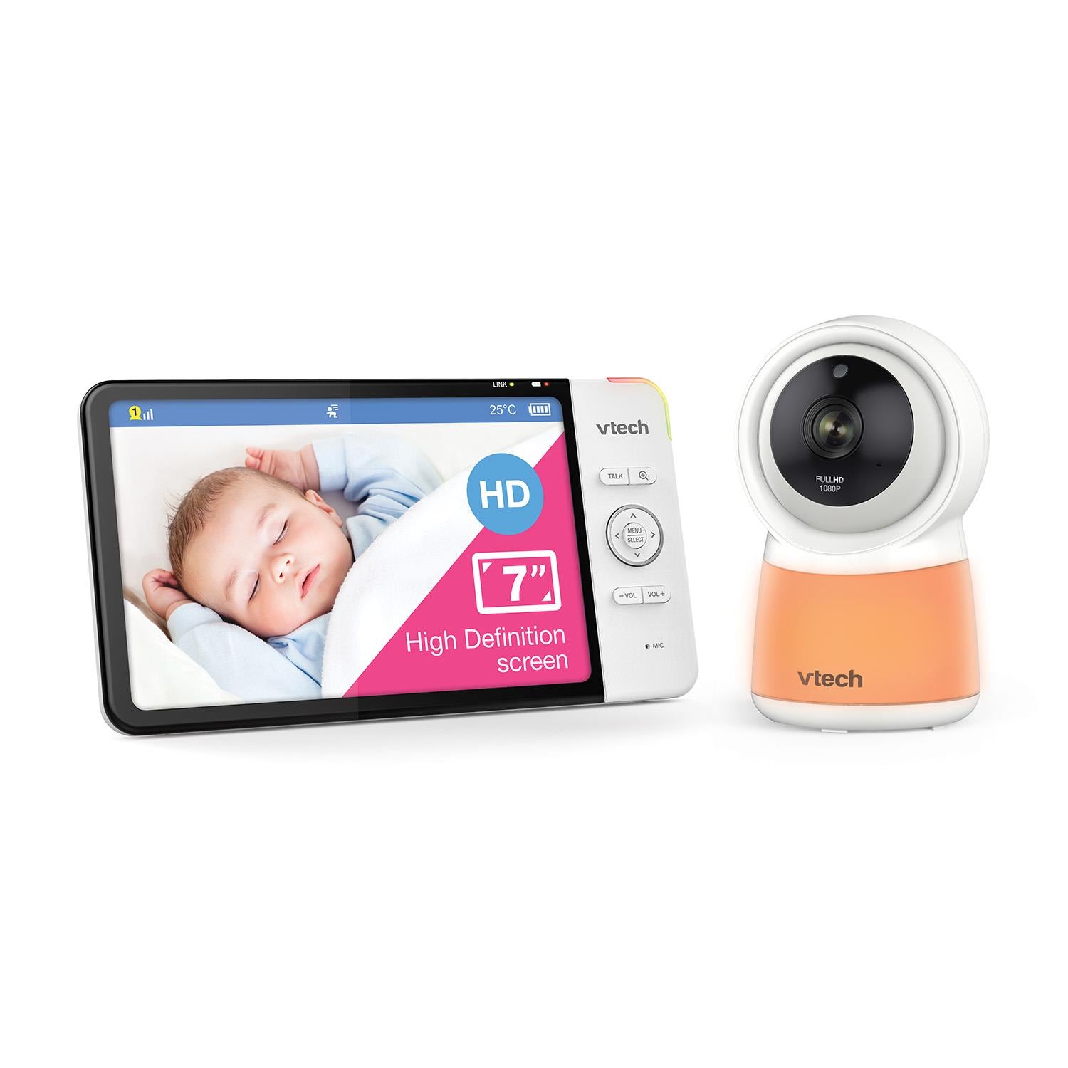 vtech rm7754hd 7" smart wi-fi hd video baby monitor with remote access