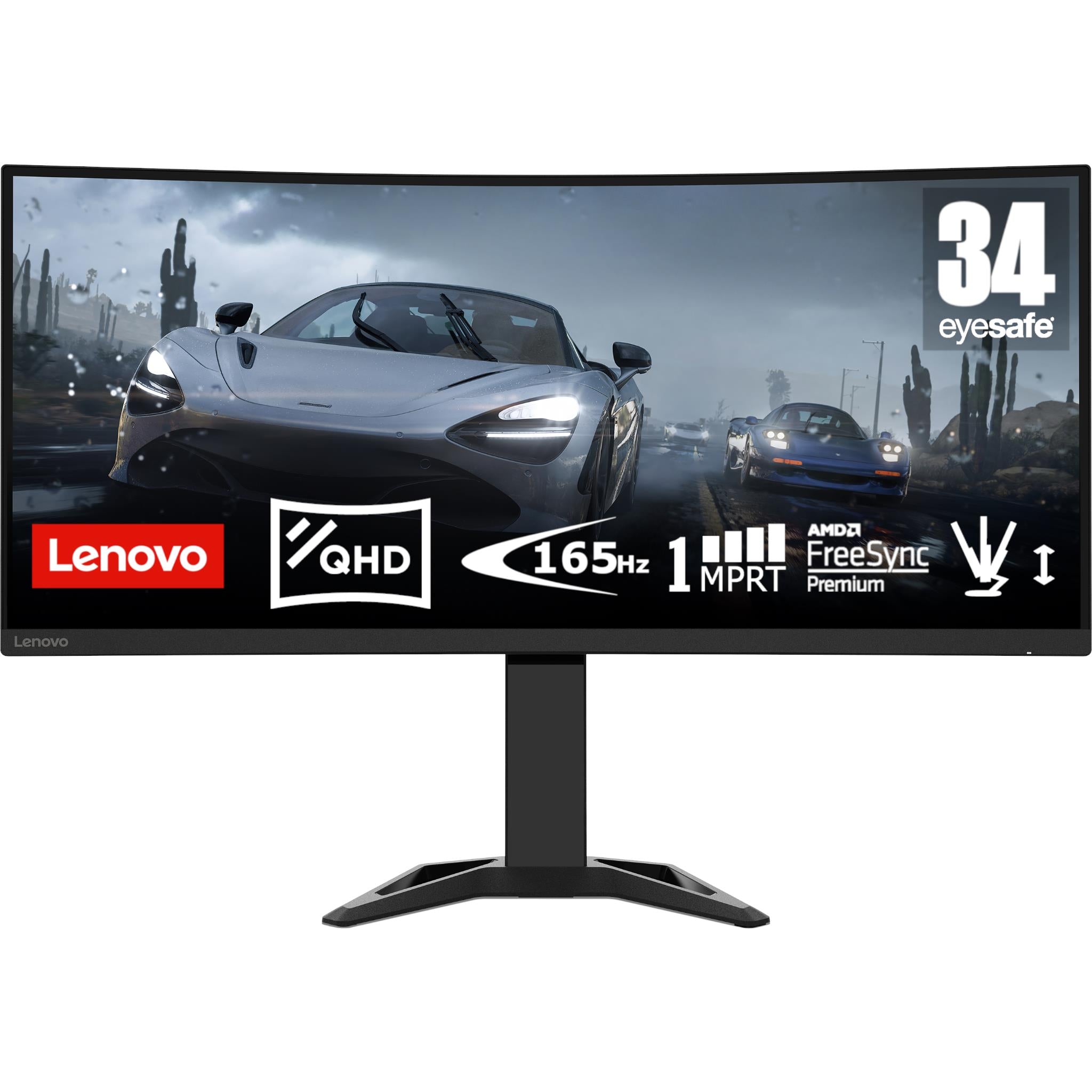 lenovo g34w-30 34" uwqhd 165hz curved gaming monitor