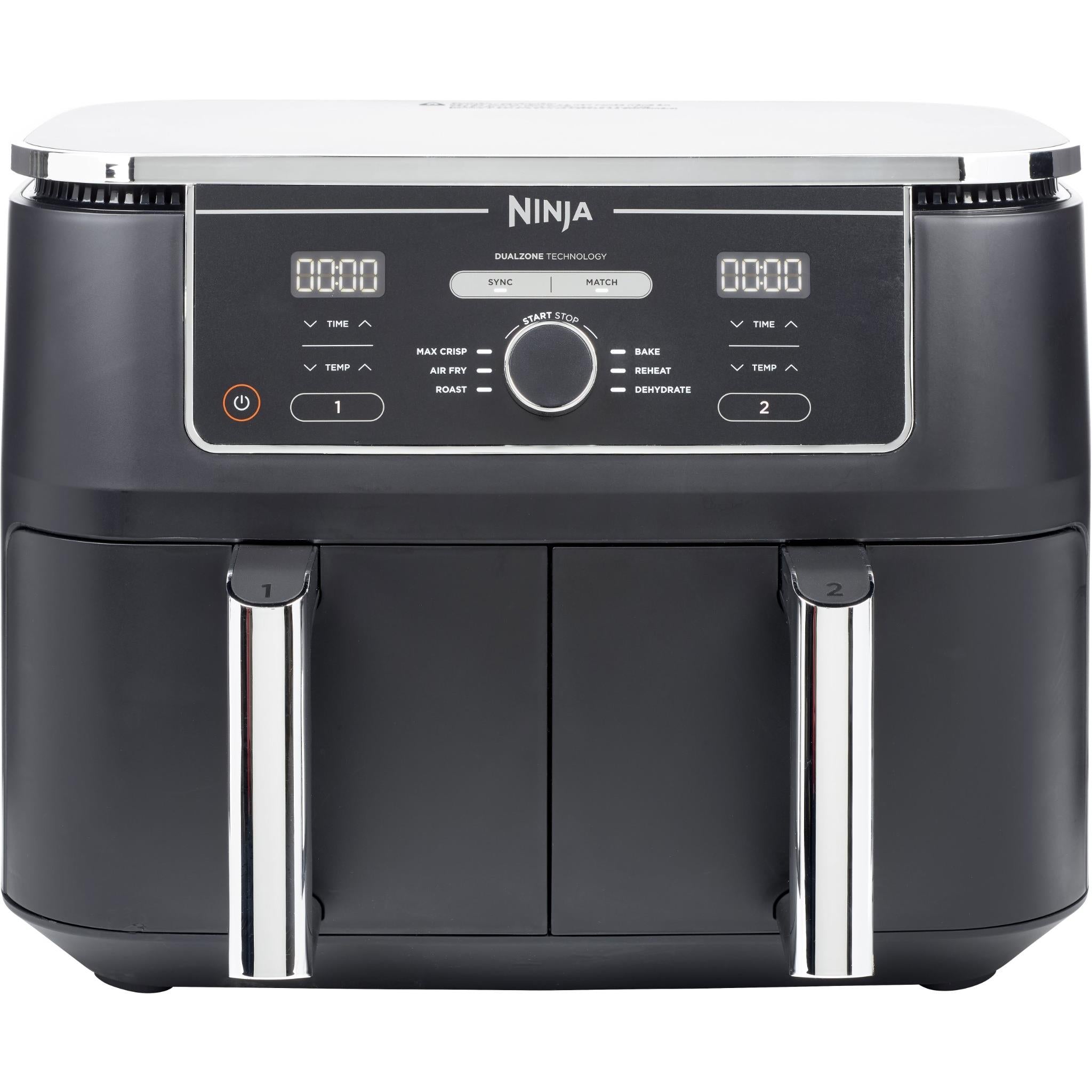 ninja foodi xxxl dual zone 9.5l air fryer (silver/black)