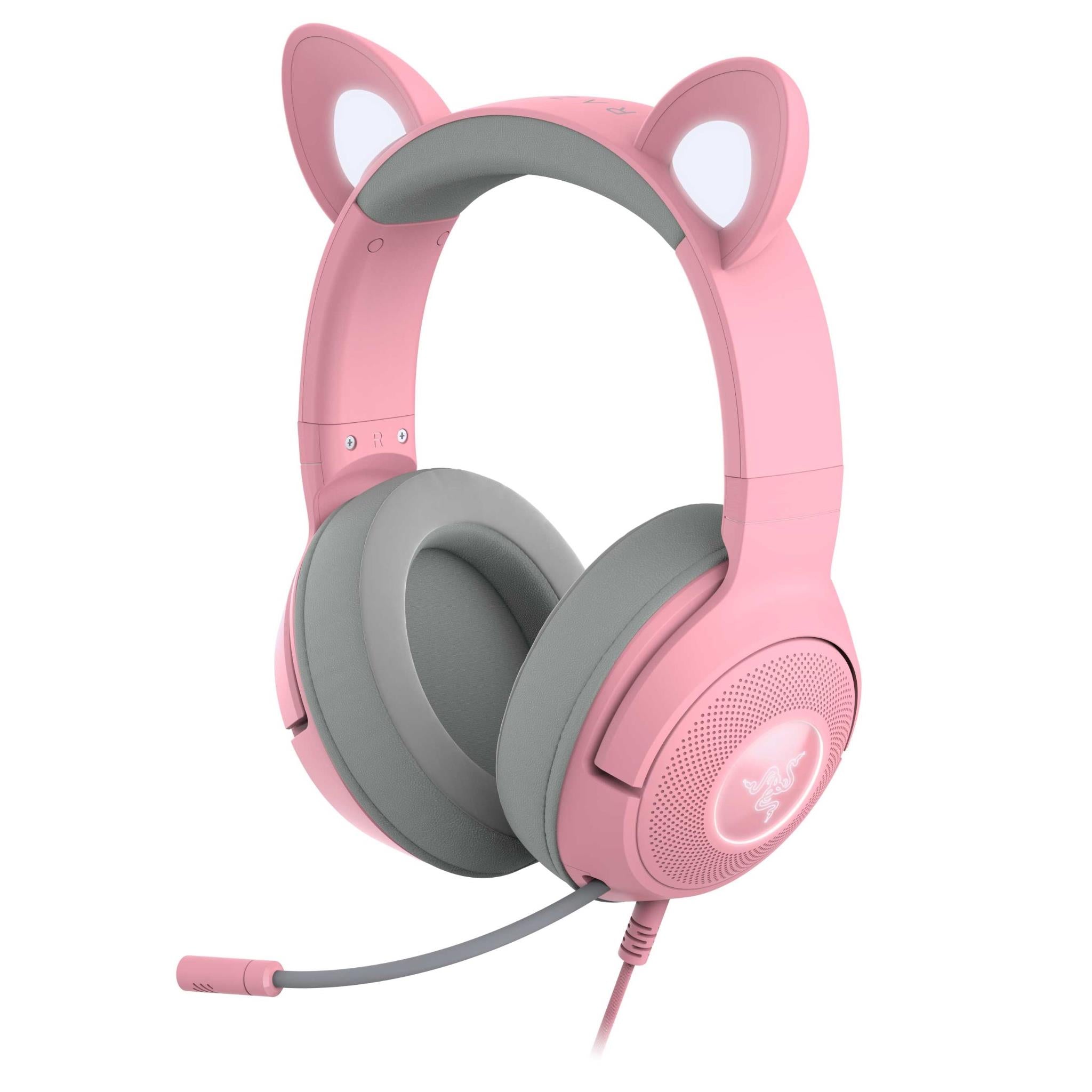 razer kraken kitty v2 pro wired rgb headset with interchangeable ears (quartz edition)