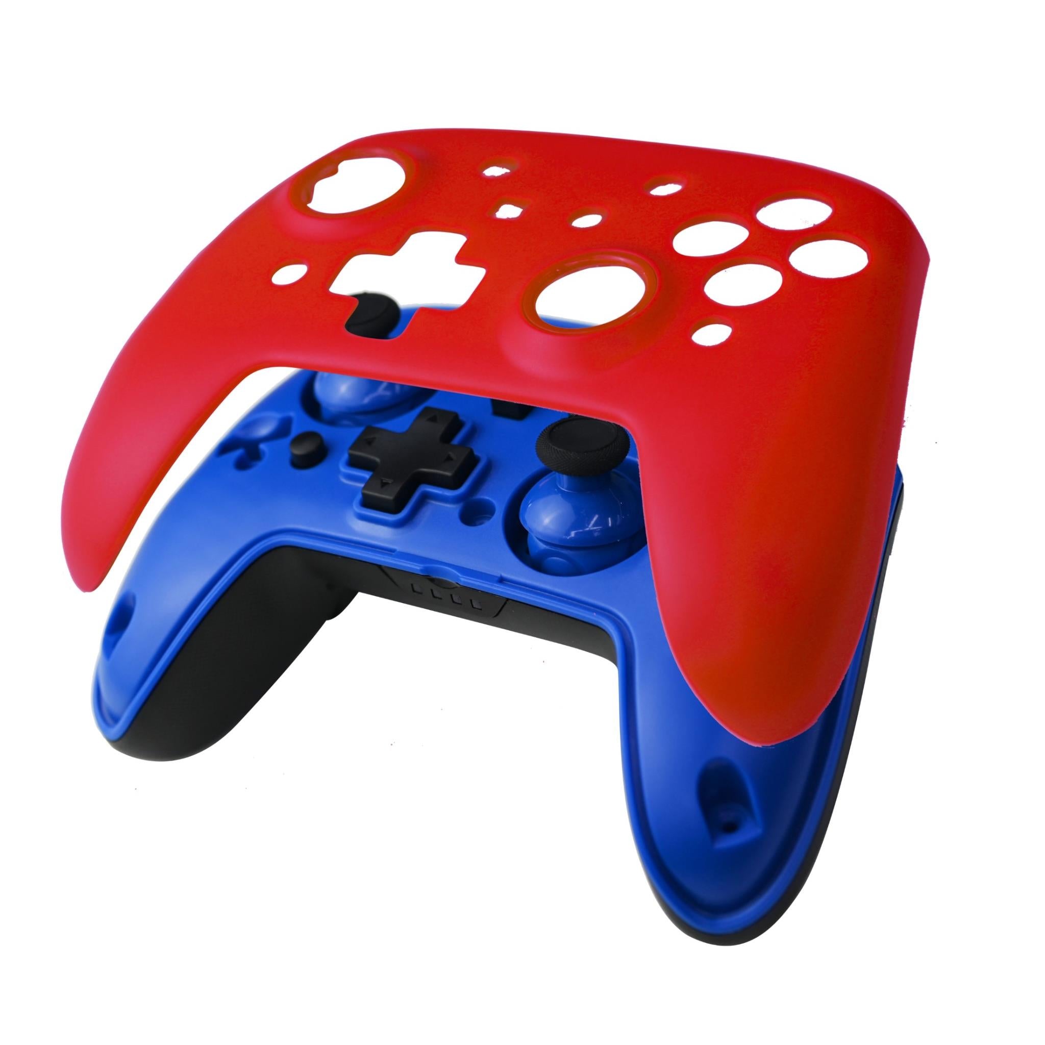3rd earth wireless controller for switch with interchangeable face plate (blue and red)