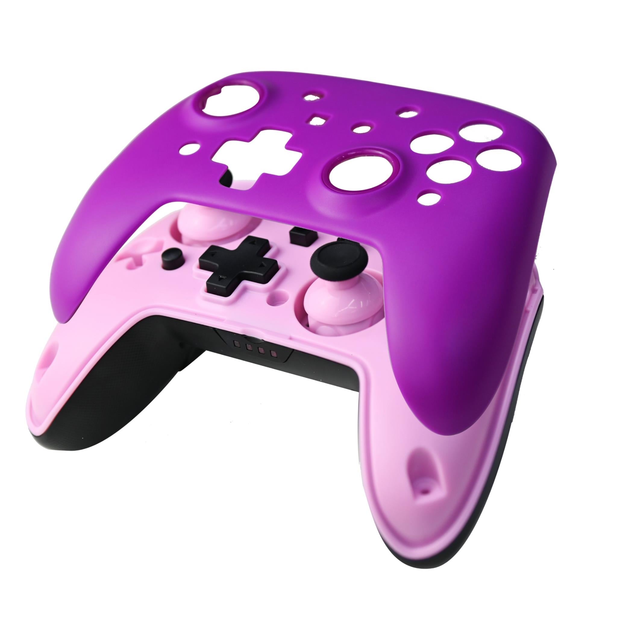 3rd earth wireless controller for switch with interchangeable face plate (pink and purple)