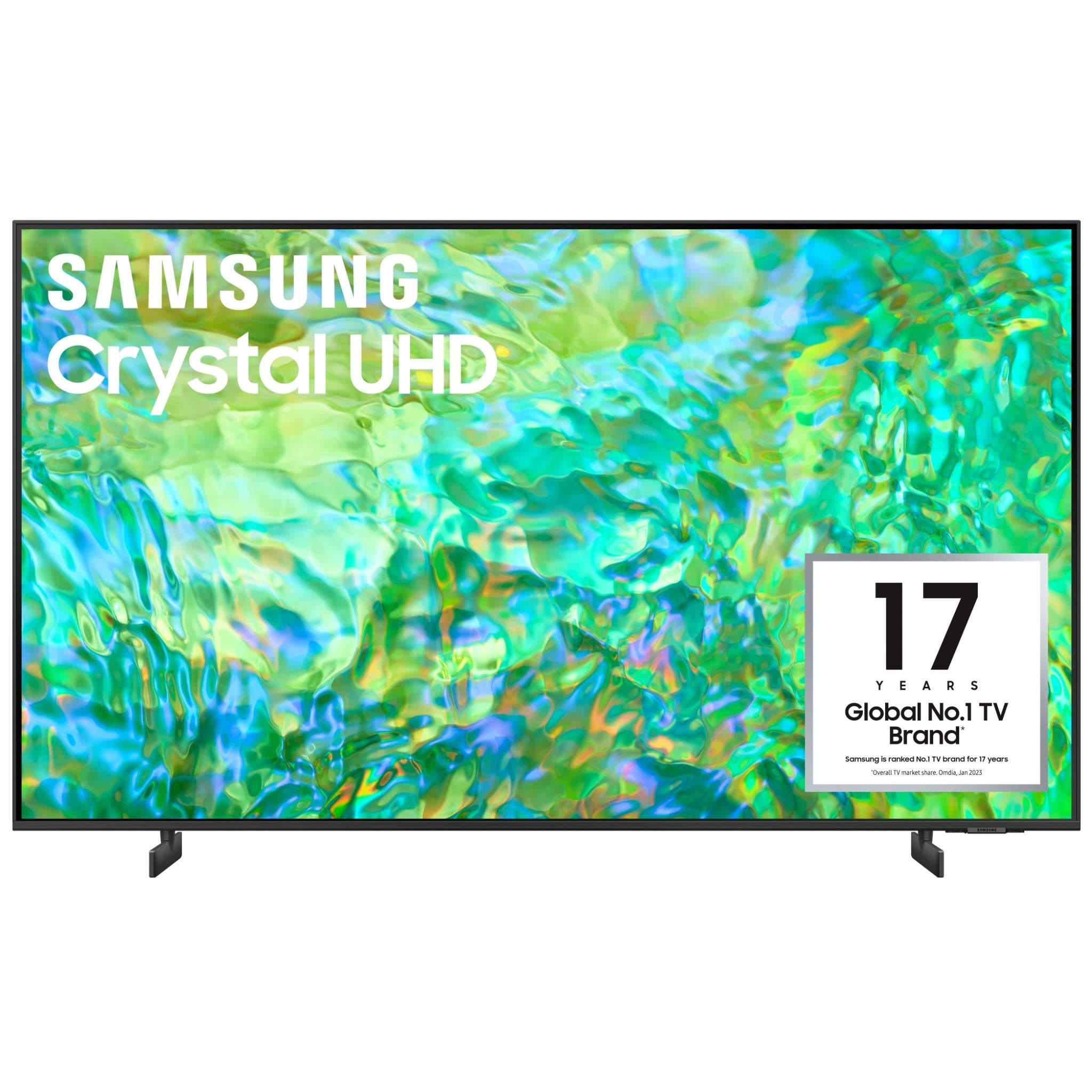 Samsung 65 Inch Class Crystal Uhd Au8000 Series 4k Uhd Hdr Smart Tv Alexa Built Un65au8000fxza