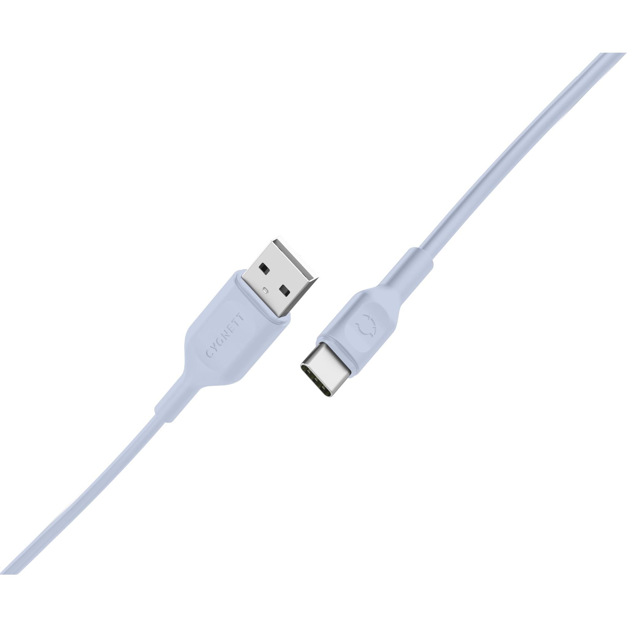 cygnett charge and connect usb-c to usb-a cable 1.2m (light blue)