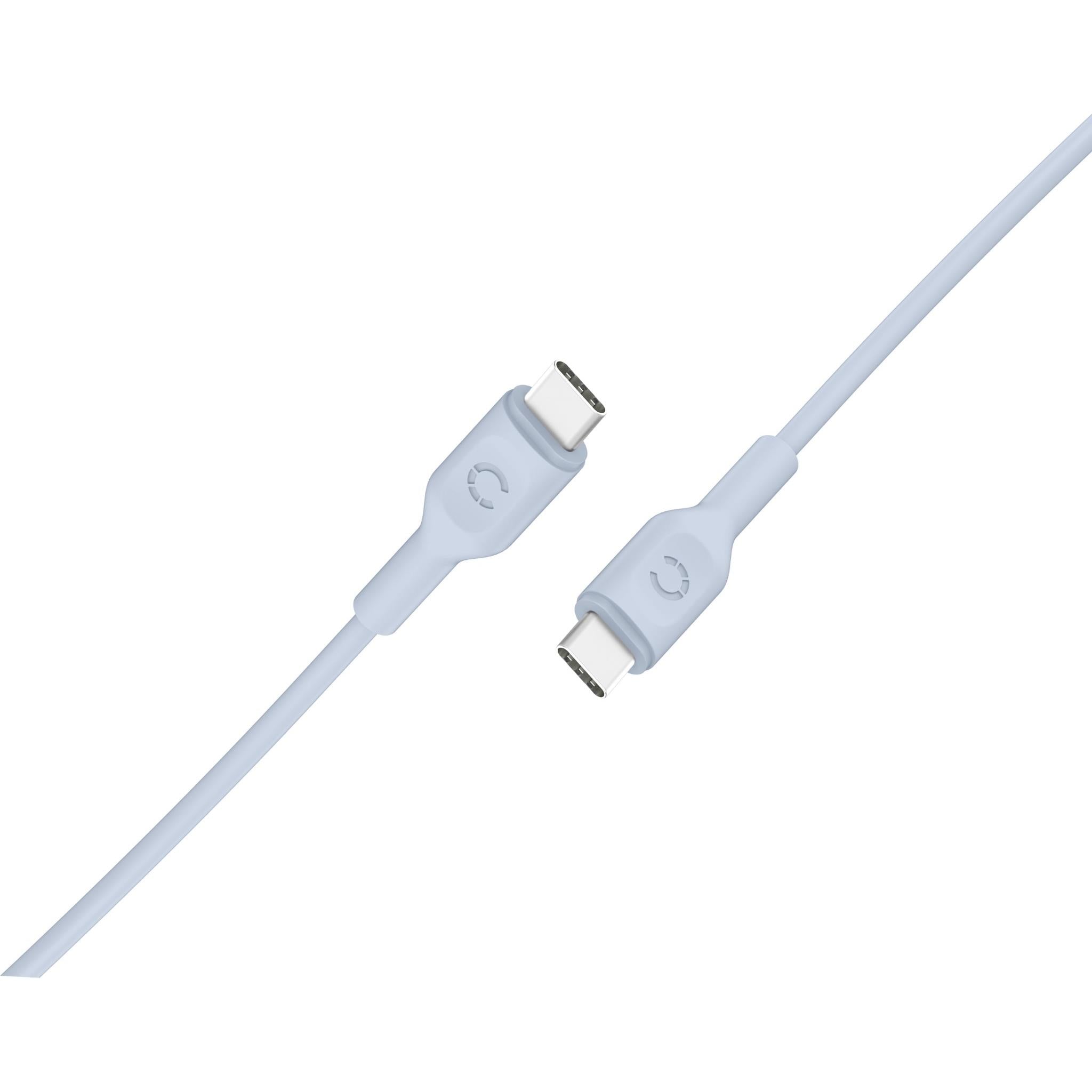 cygnett charge and connect usb-c to usb-c cable 1.2m (light blue)