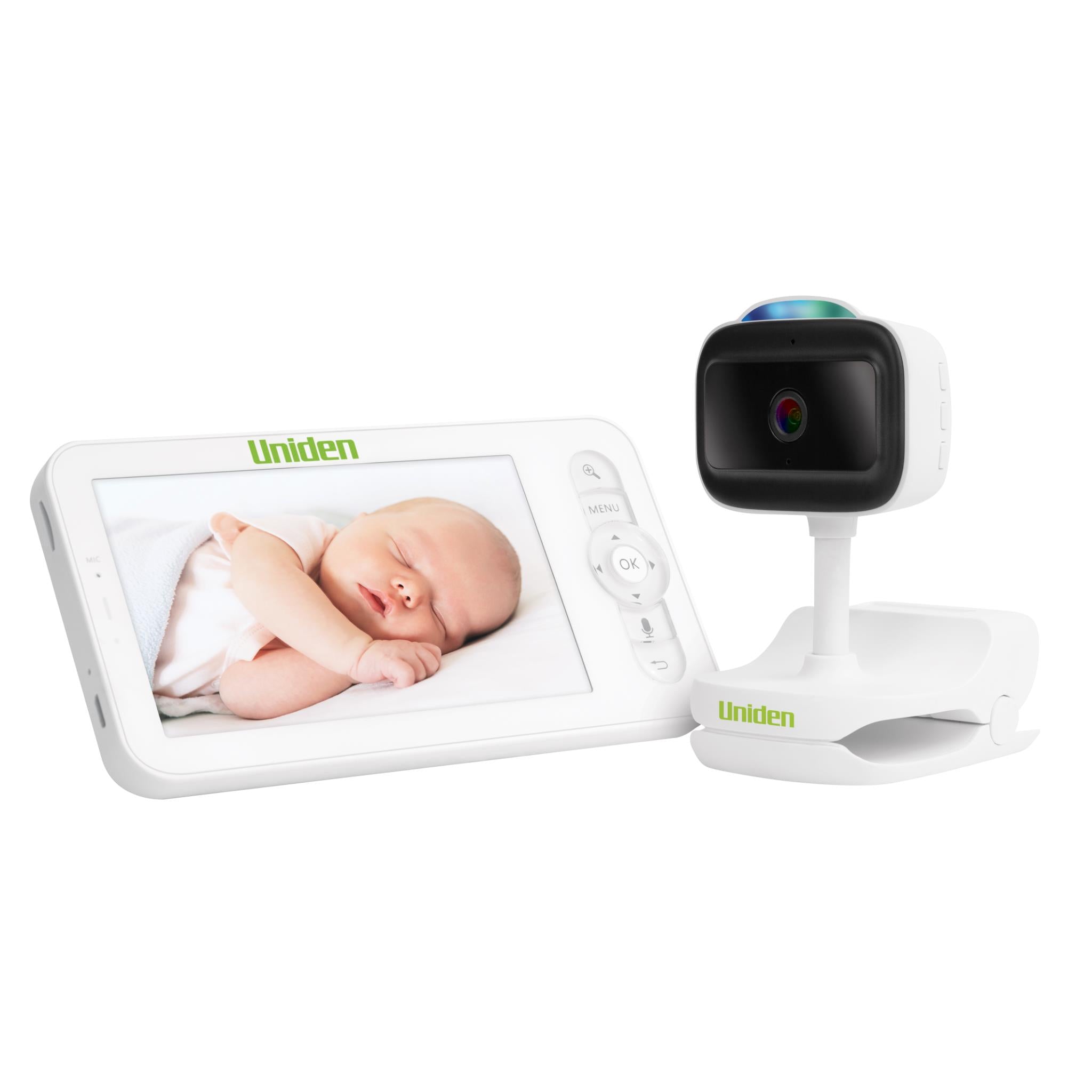 uniden bw6101r 2k super hd 5” smart baby monitor with clamp and smartphone access