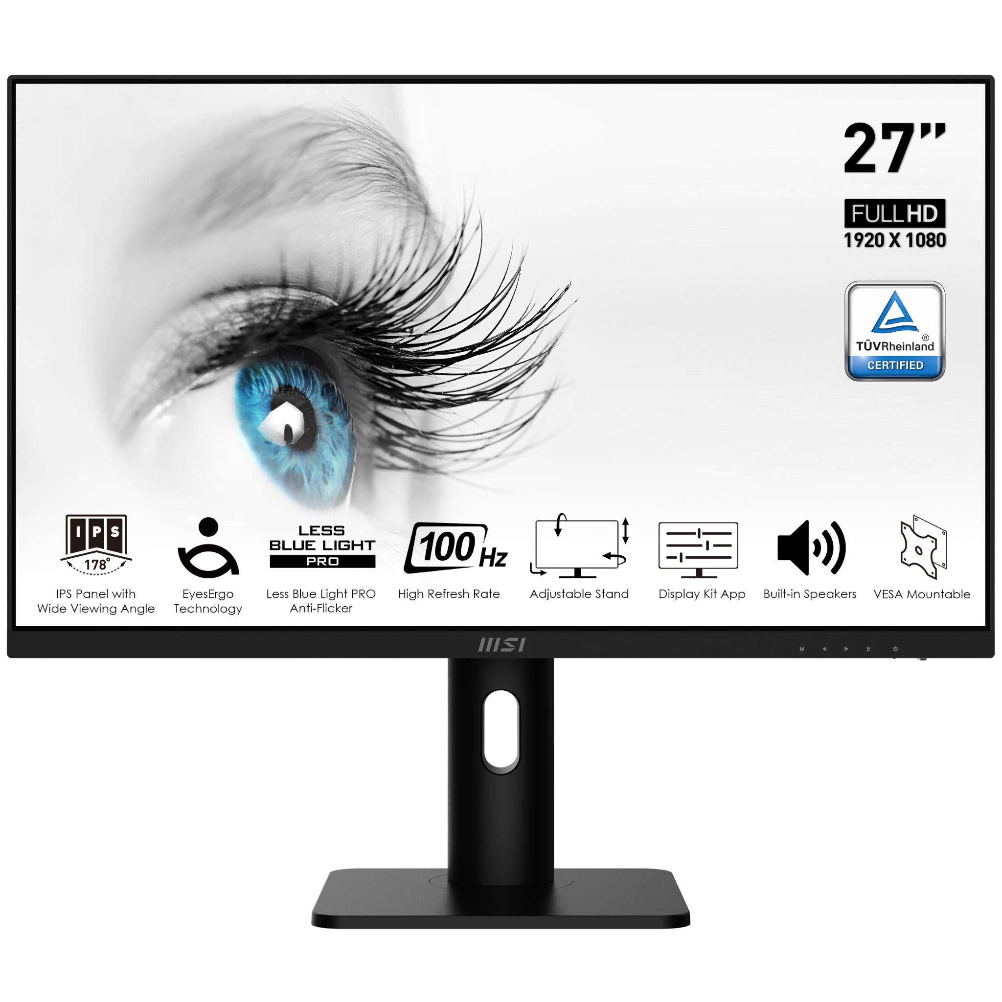 msi pro mp273ap 27" fhd 100hz height adjustable monitor