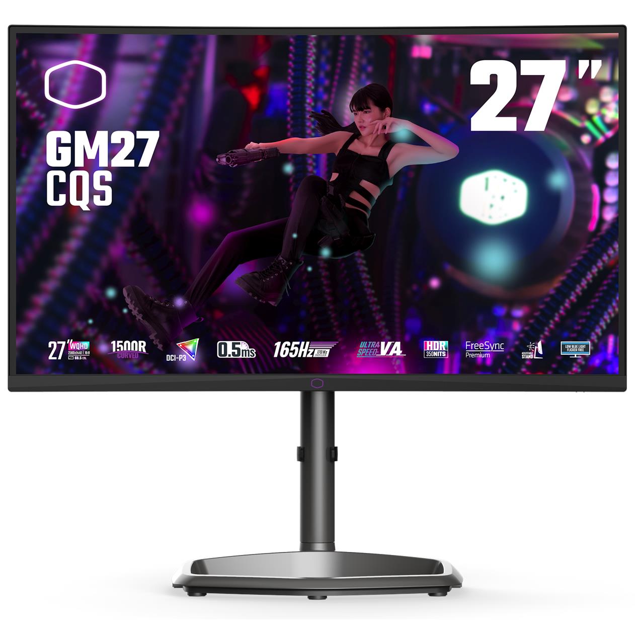 cooler master cmi-gm27-cqs 27" wqhd 165hz curved gaming monitor
