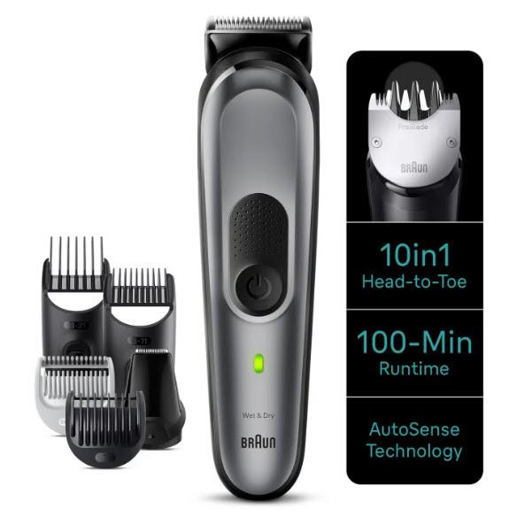 braun mgk7420 series 7 10-in-1 style multi-grooming kit (grey)