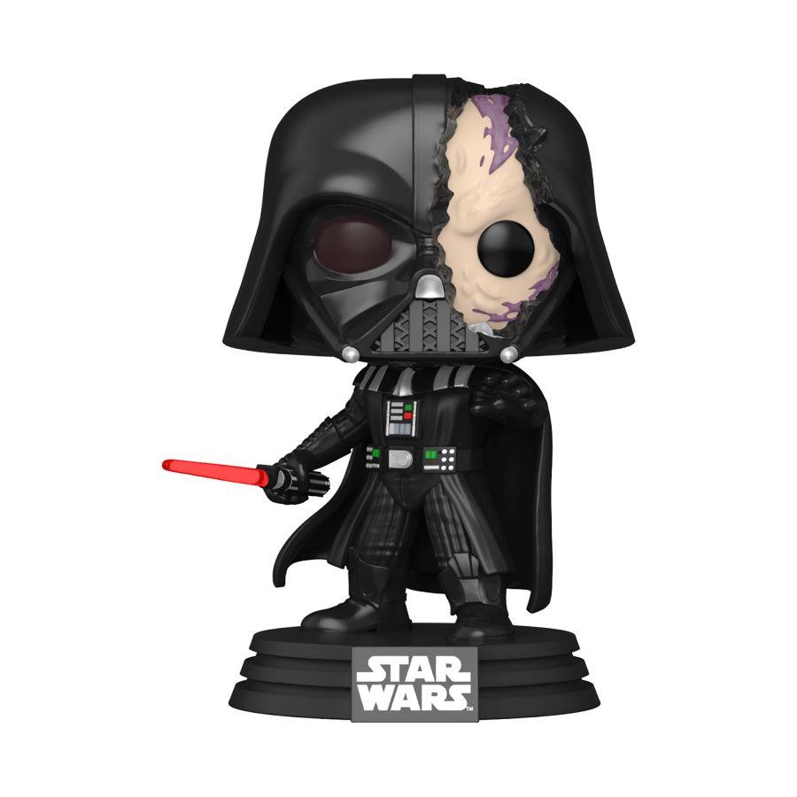 star wars: obi-wan kenobi - darth vader in damaged armor pop!