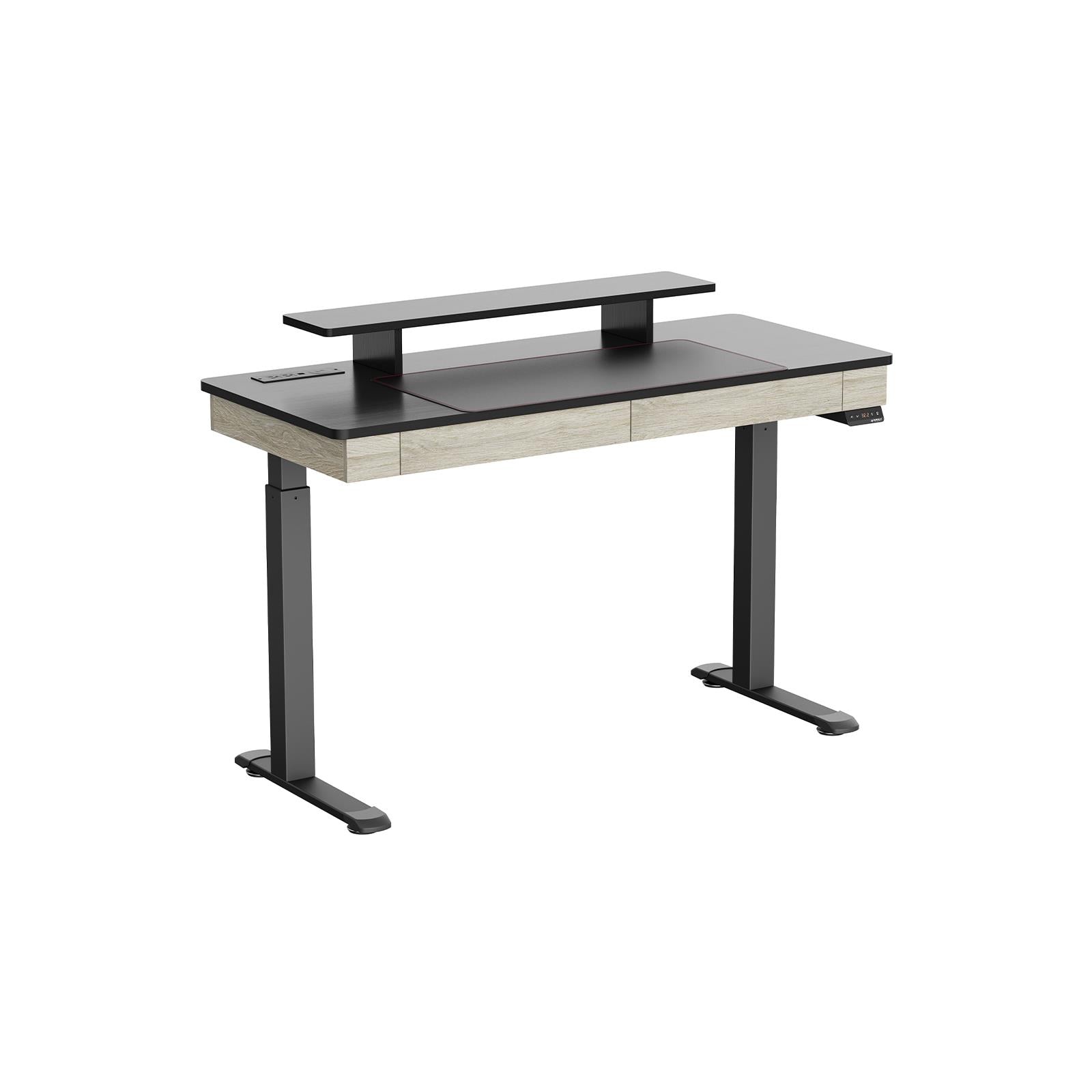 eureka i55 two-drawer electric standing desk (rustic grey)