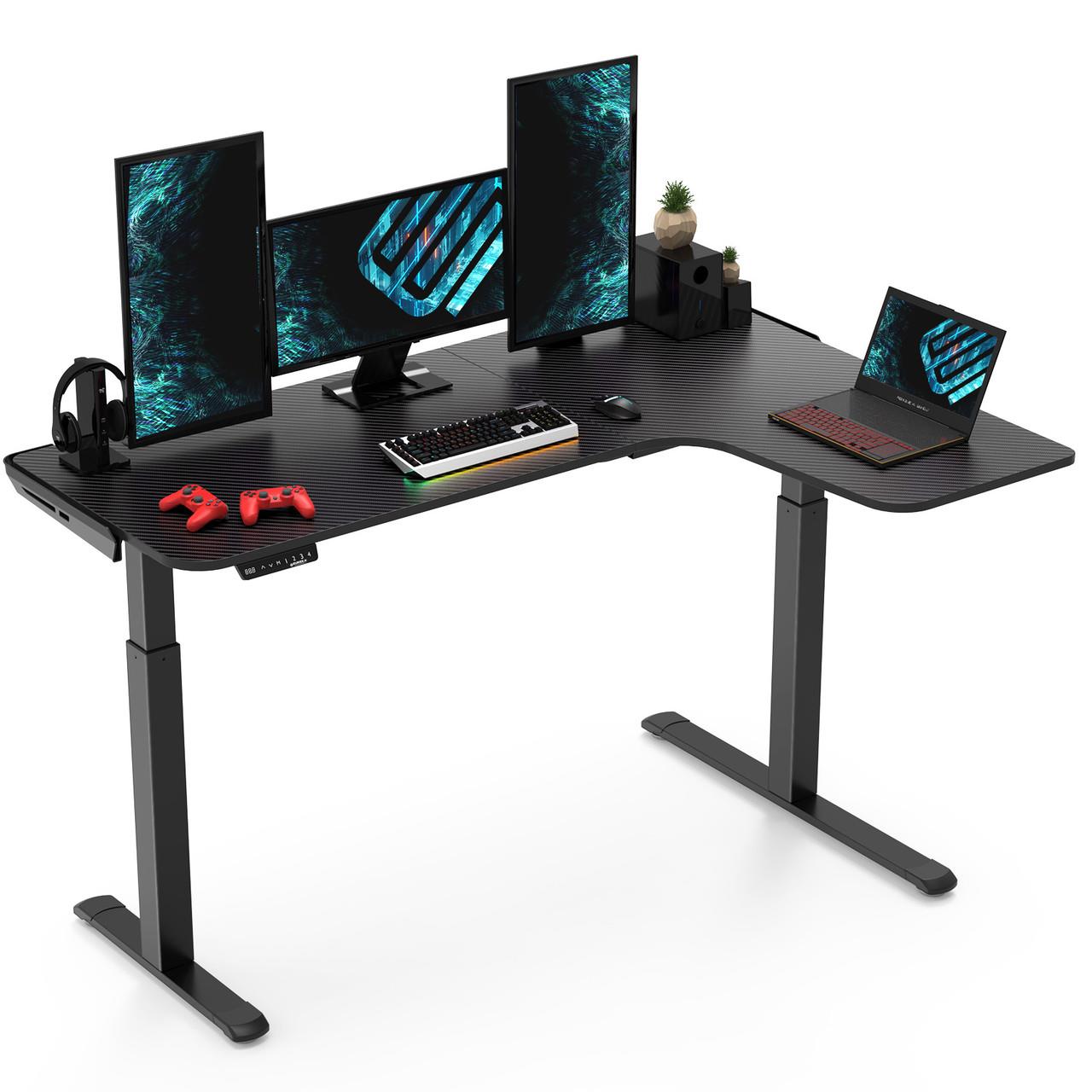 eureka ergonomic 60" l shaped electric standing desk (right side)