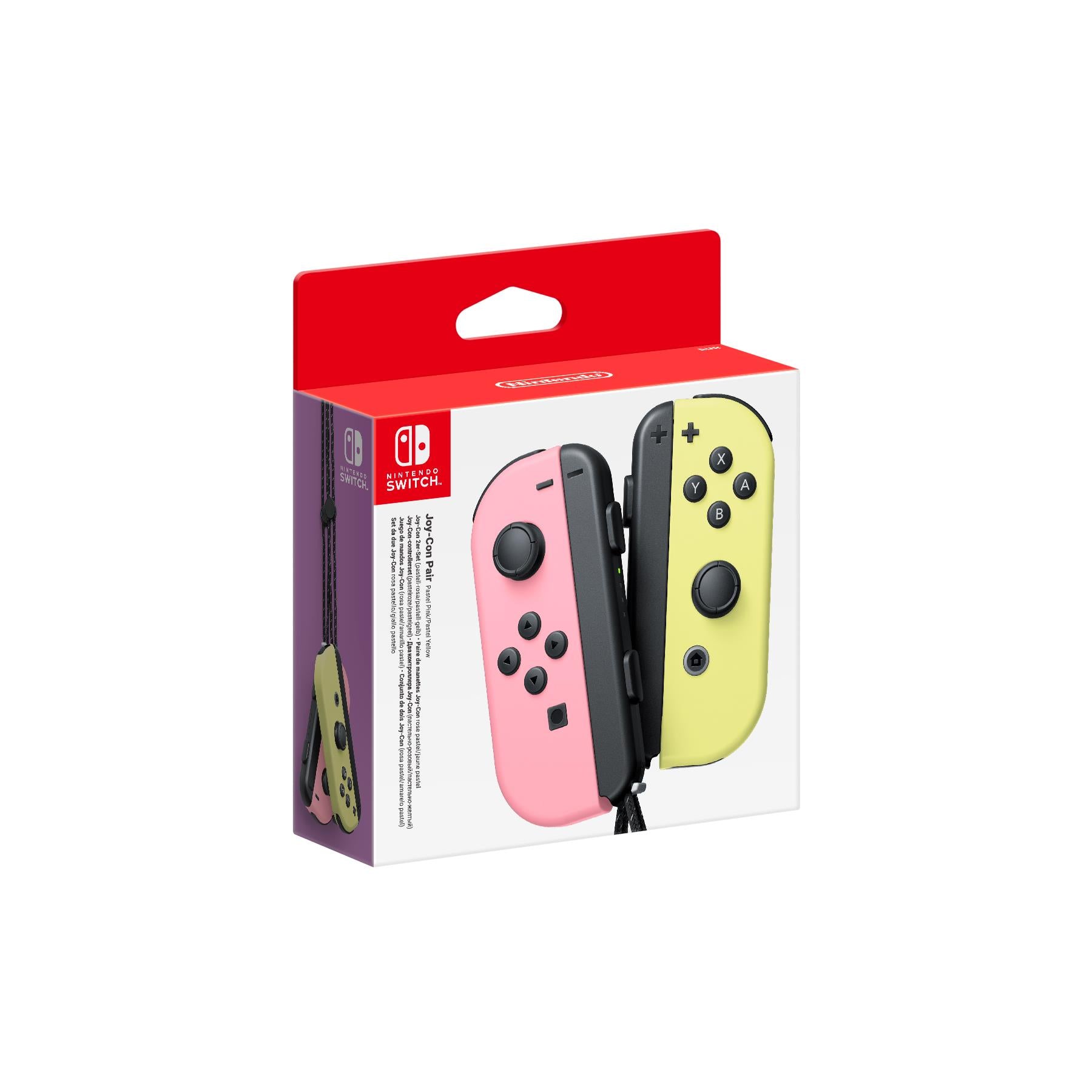 nintendo switch joy-con controller pair pastel pink & pastel yellow