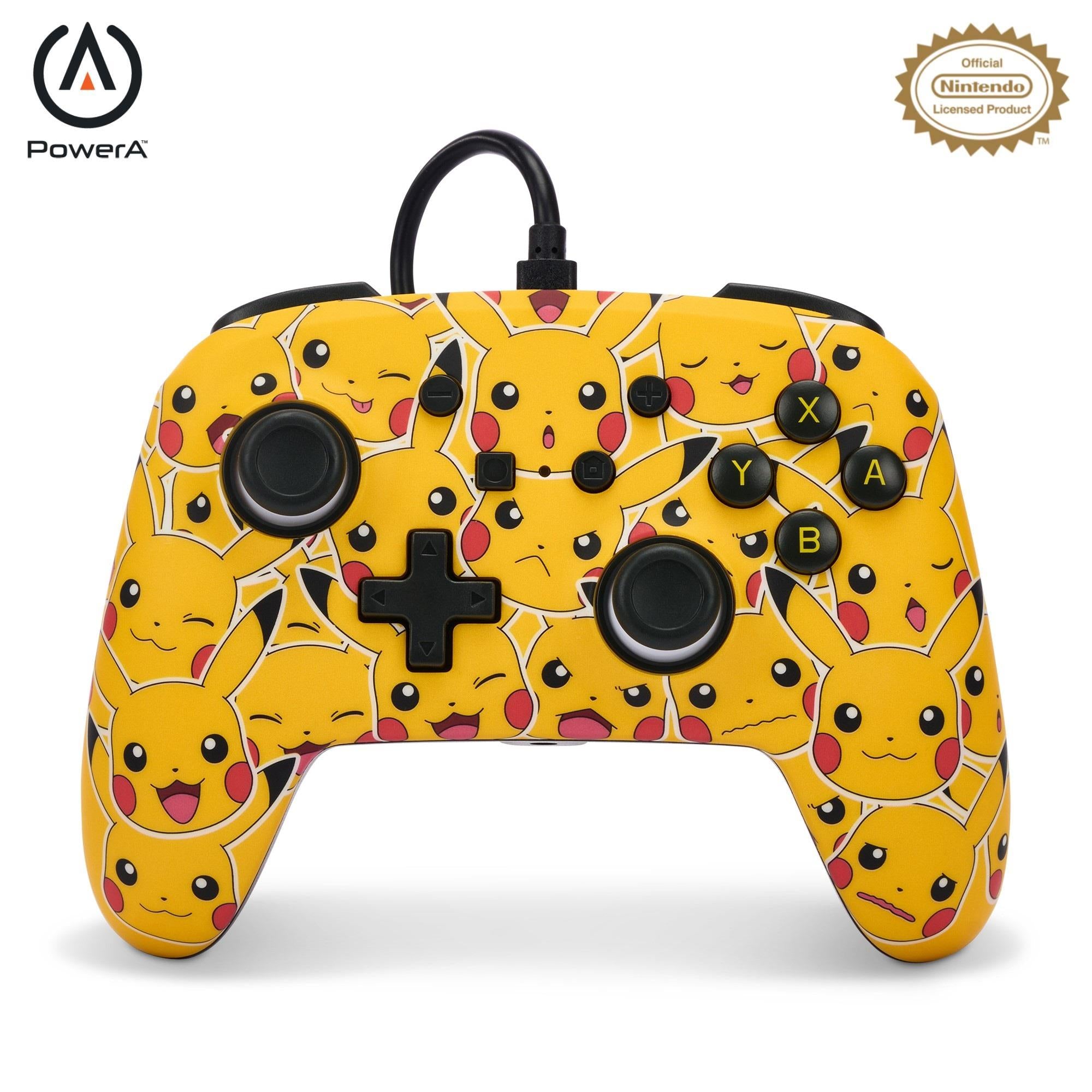 powera enhanced wired controller for nintendo switch (pikachu moods)