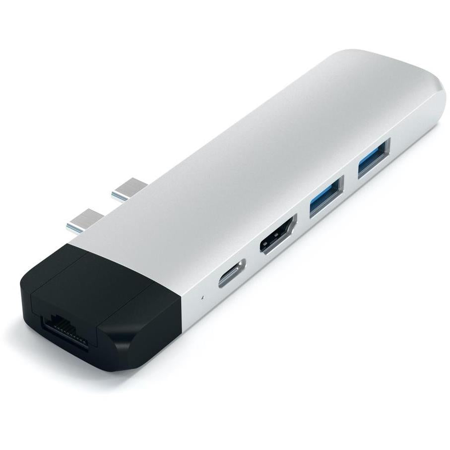 satechi usb-c pro hub with ethernet & 4k hdmi (silver)