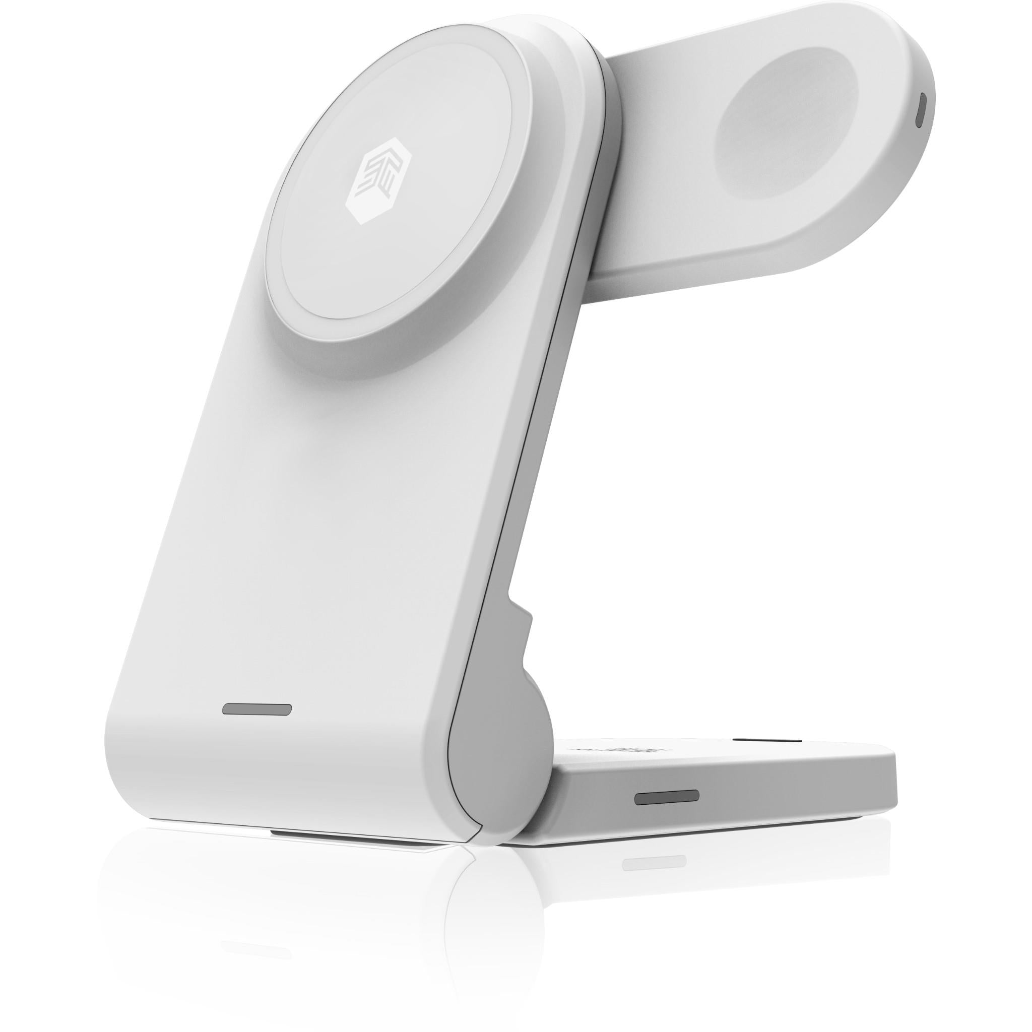 stm charge tree magnetic 3-in-1 wireless charging stand (white)