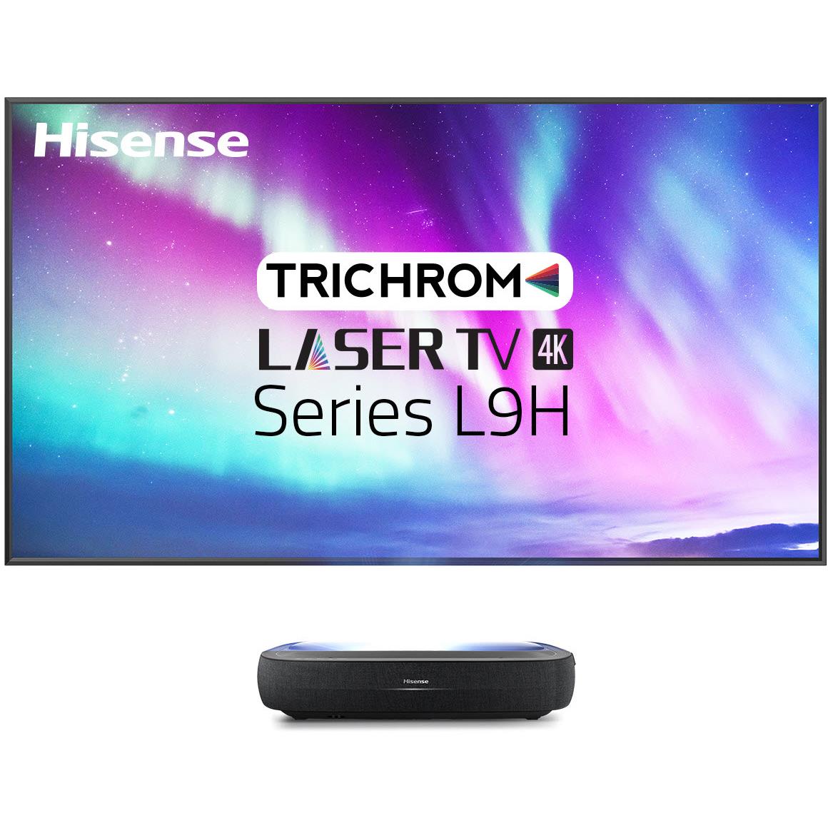 hisense l9h trichroma laser tv 100" 4k ultra short throw smart projector with screen [2023]