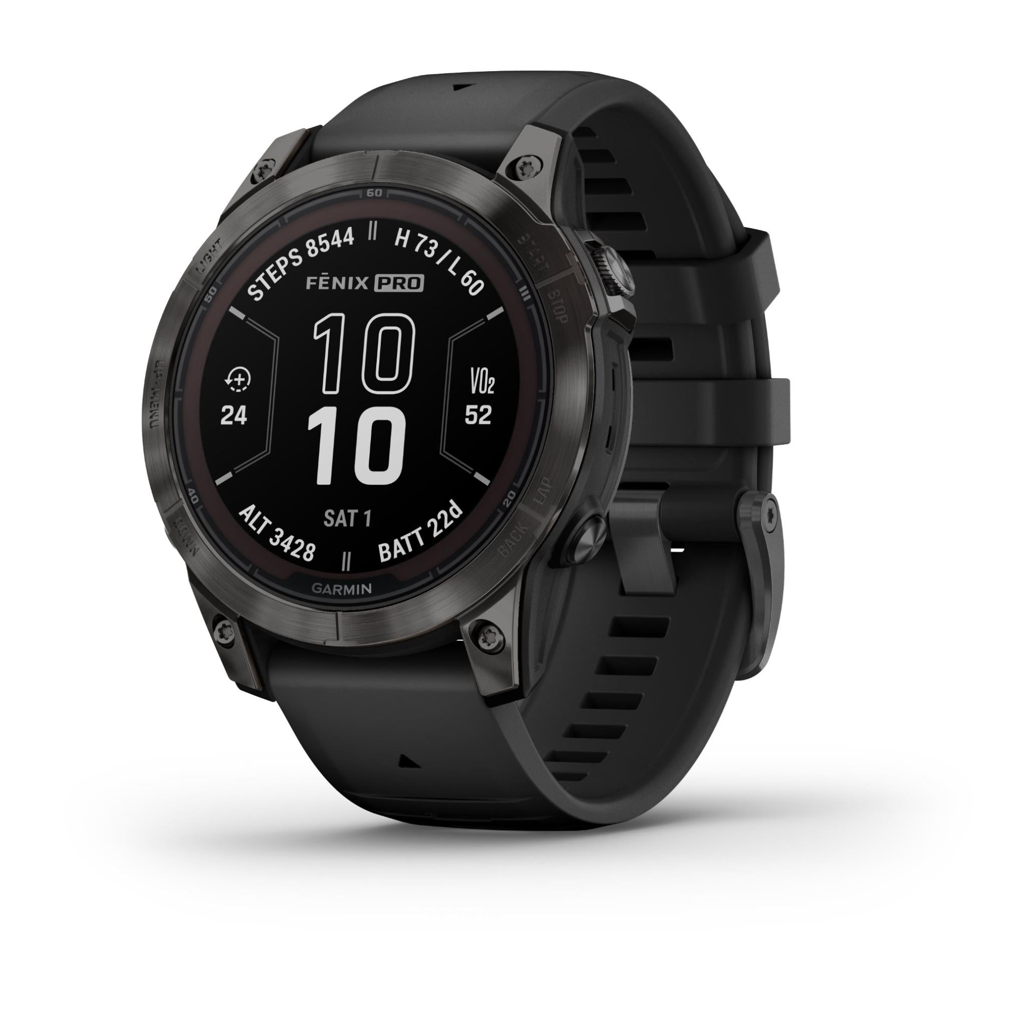 garmin fenix® 7 pro sapphire solar edition carbon grey dlc titanium with black band