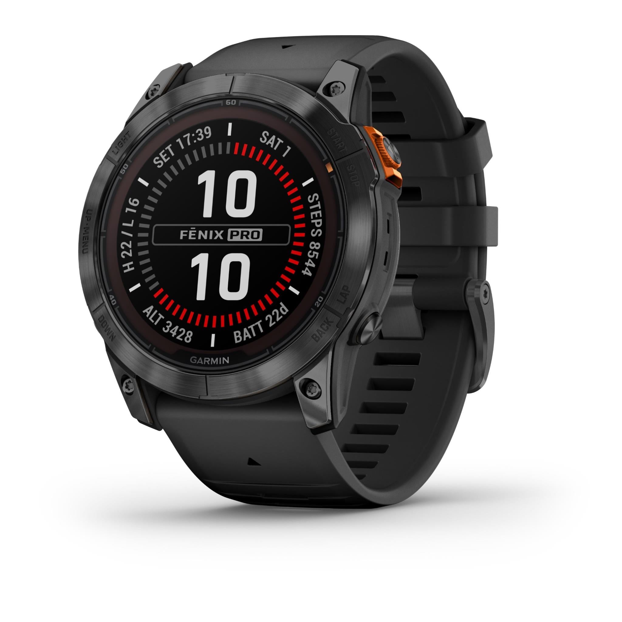 garmin fenix® 7x pro solar edition slate grey stainless steel with black band