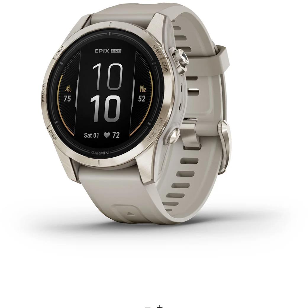 garmin epix ™ pro (gen 2) sapphire edition 42mm soft gold with light sand band