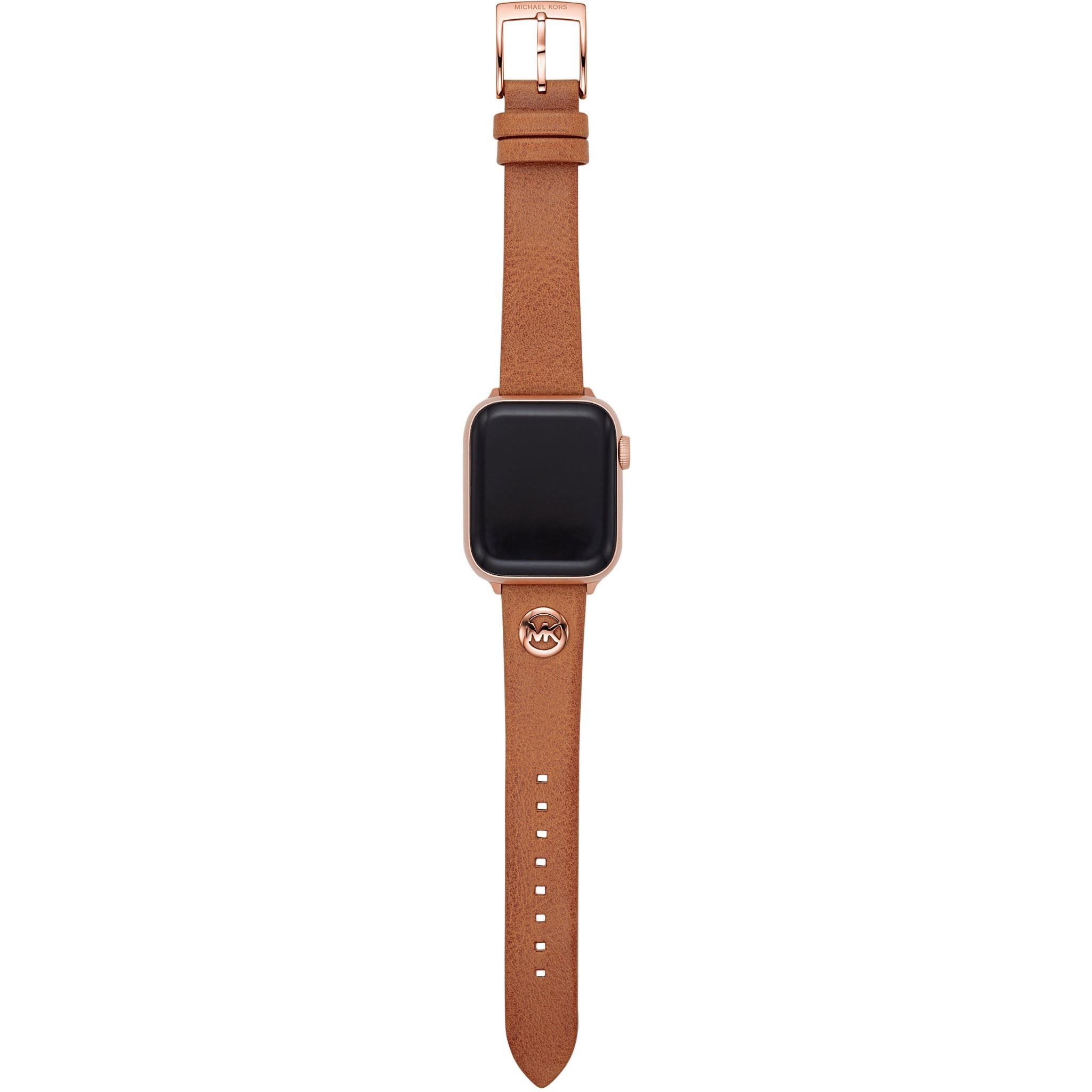 michael kors women's logo charm luggage leather band for apple watch 38mm/40mm/41mm