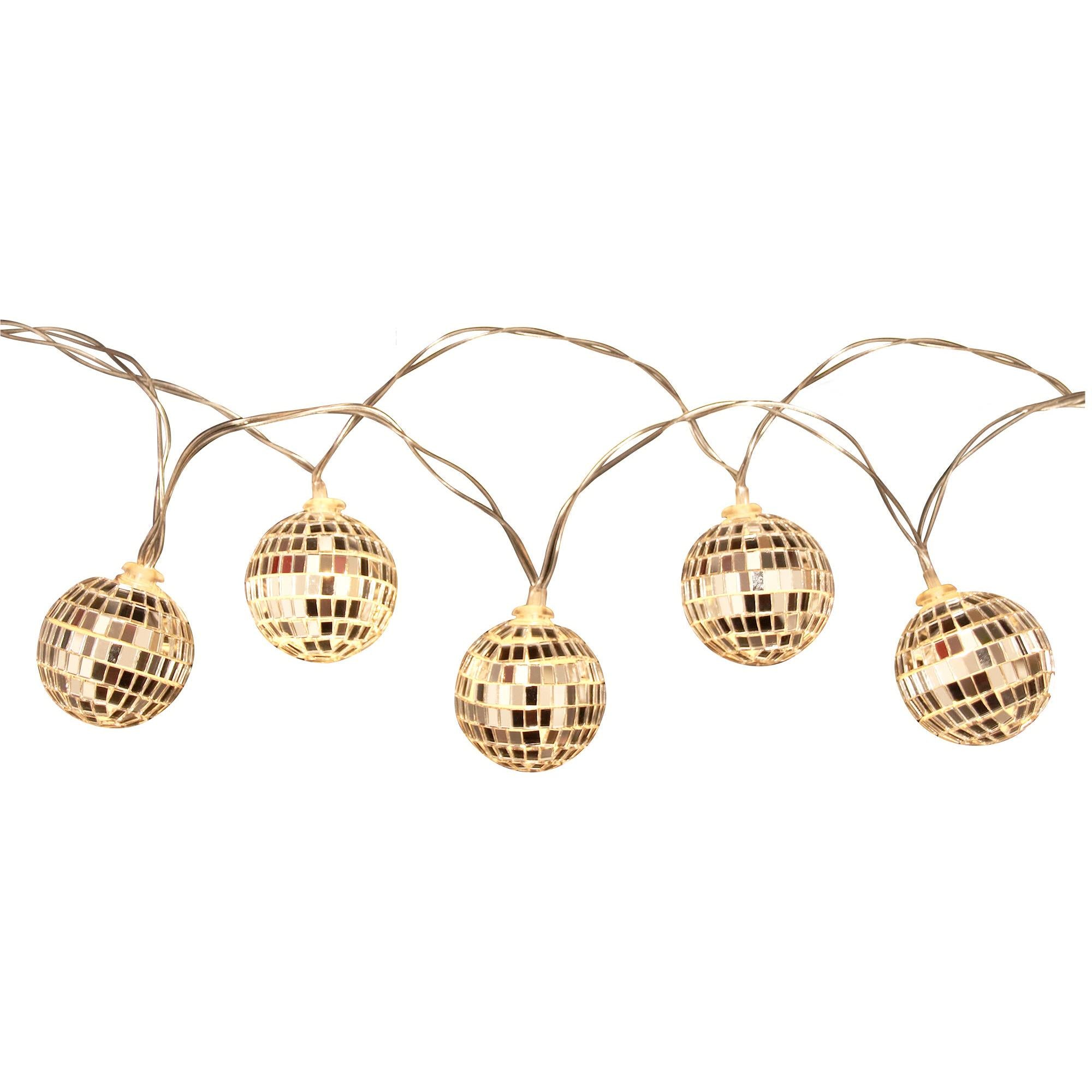 flea market string lights disco ball
