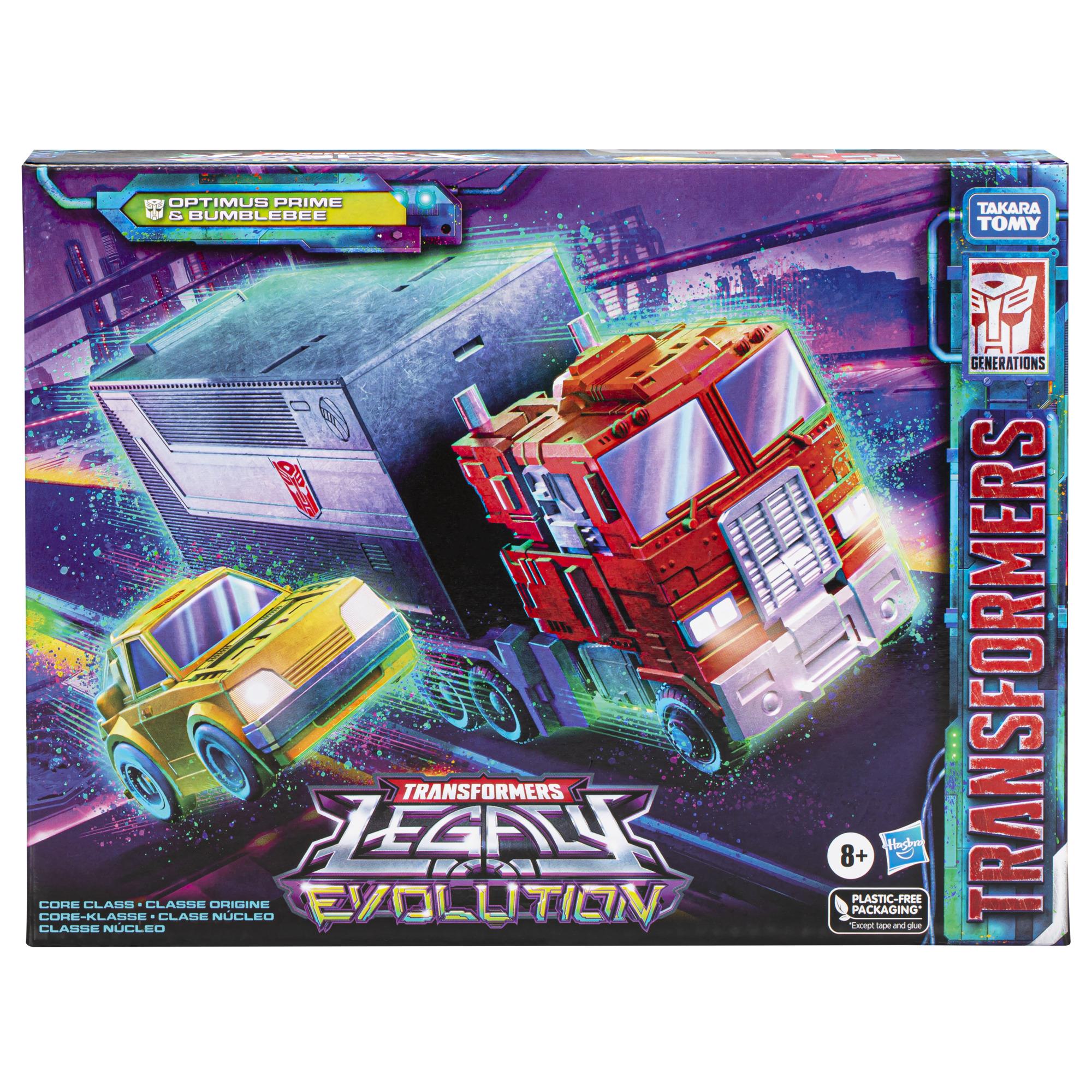 transformers legacy evolution core class optimus prime & bumblebee figures