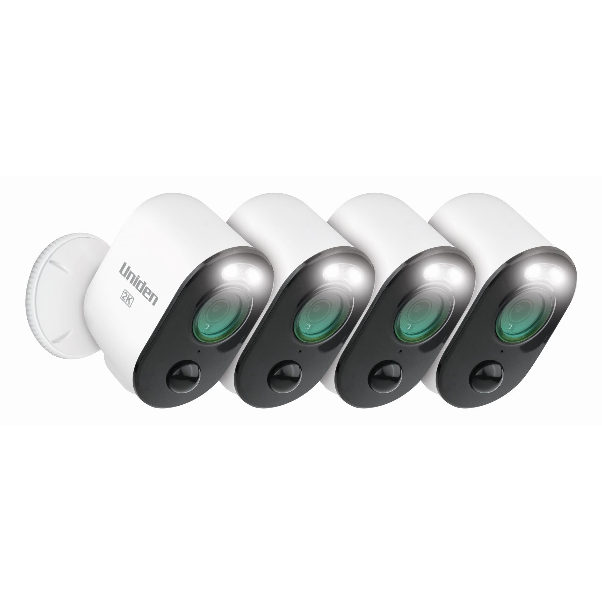 uniden app cam solo pro wirefree 2k security camera and spotlight (quad pack)