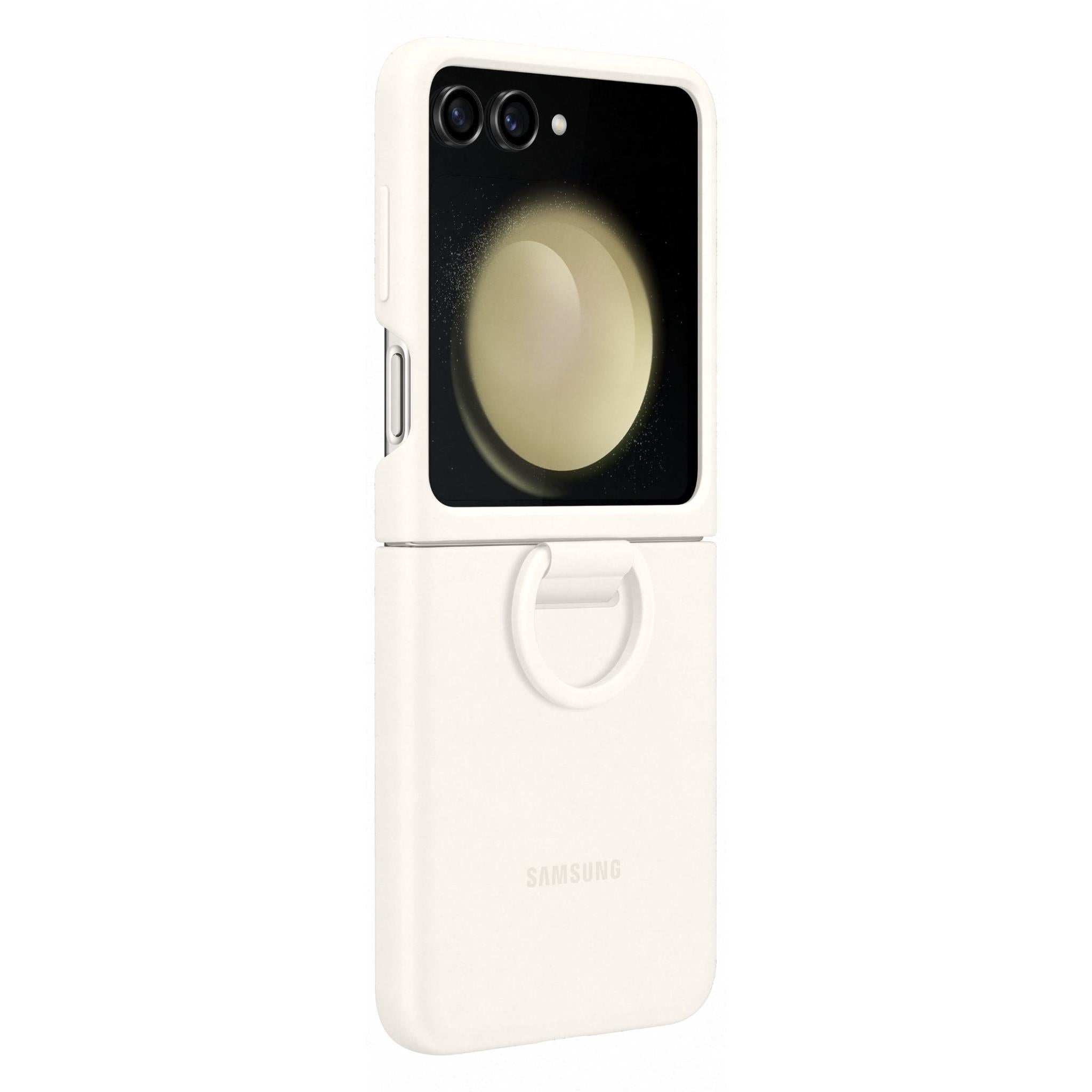 samsung silicone case with ring for galaxy flip5 (cream)