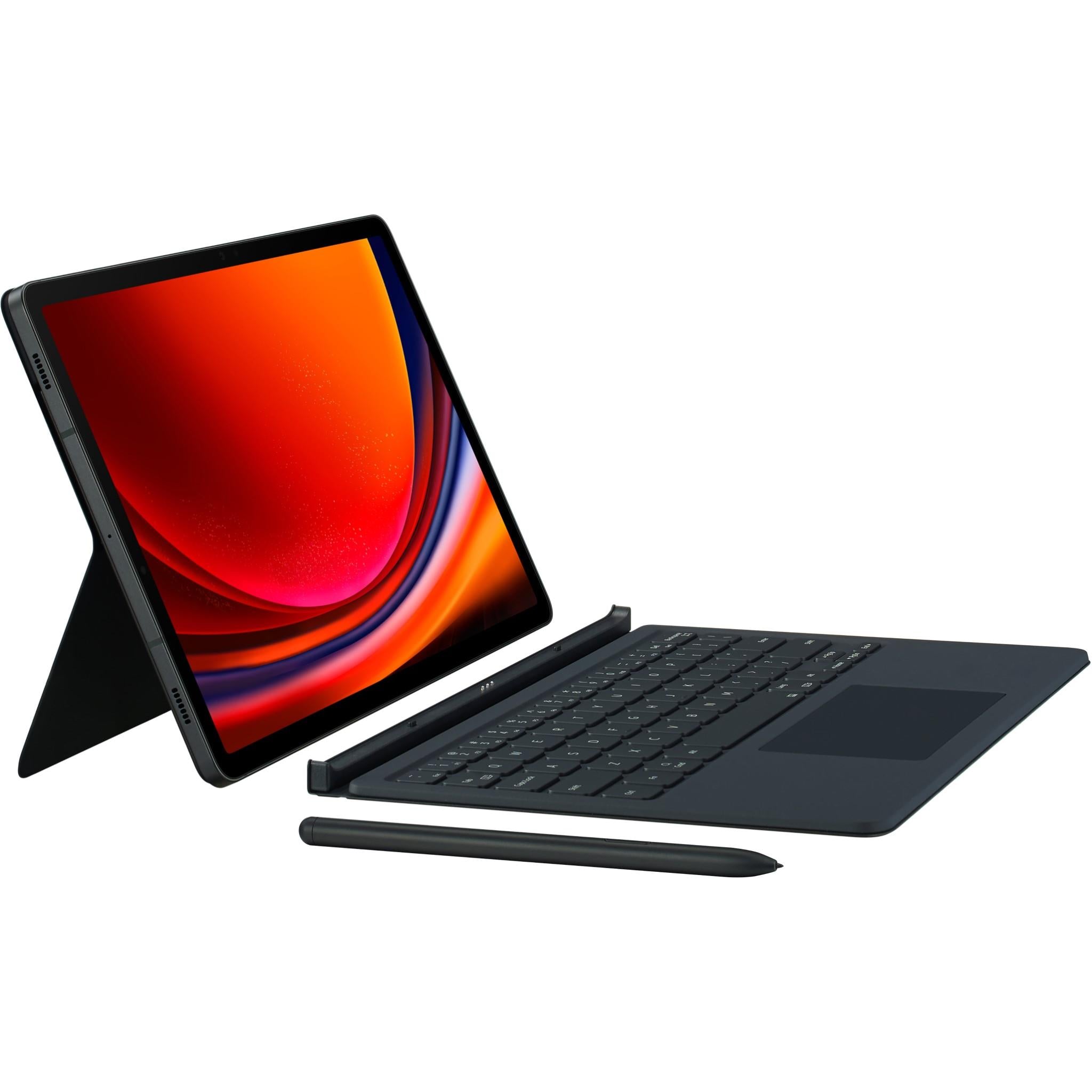 samsung book cover keyboard for galaxy tab s9/s9 fe (black)