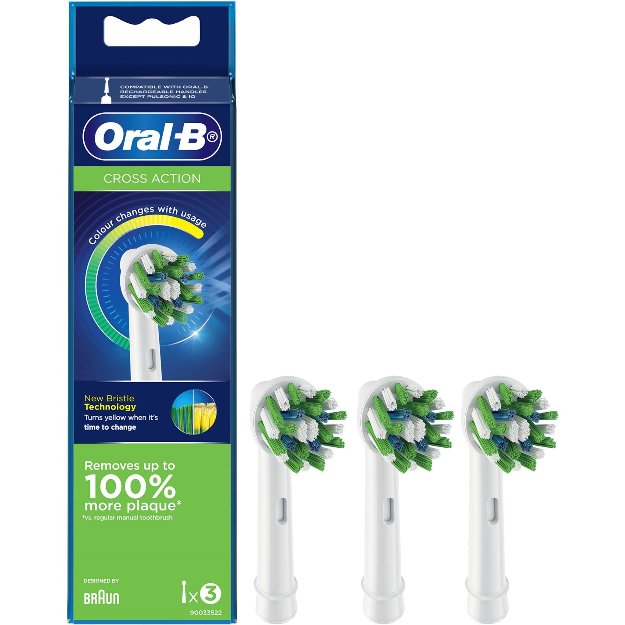 oral-b cross action replacement brush heads (3 pack)