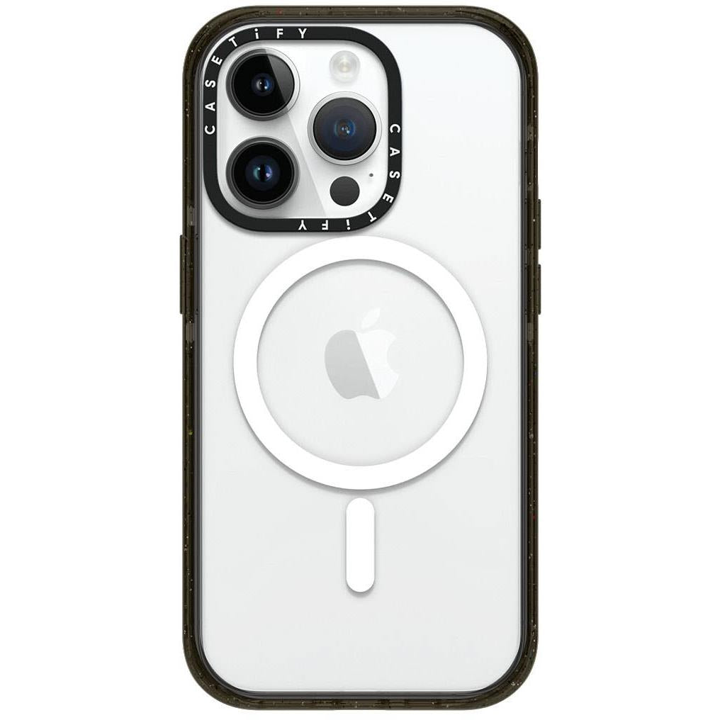 casetify impact case with magsafe for iphone 14 pro (clear black)