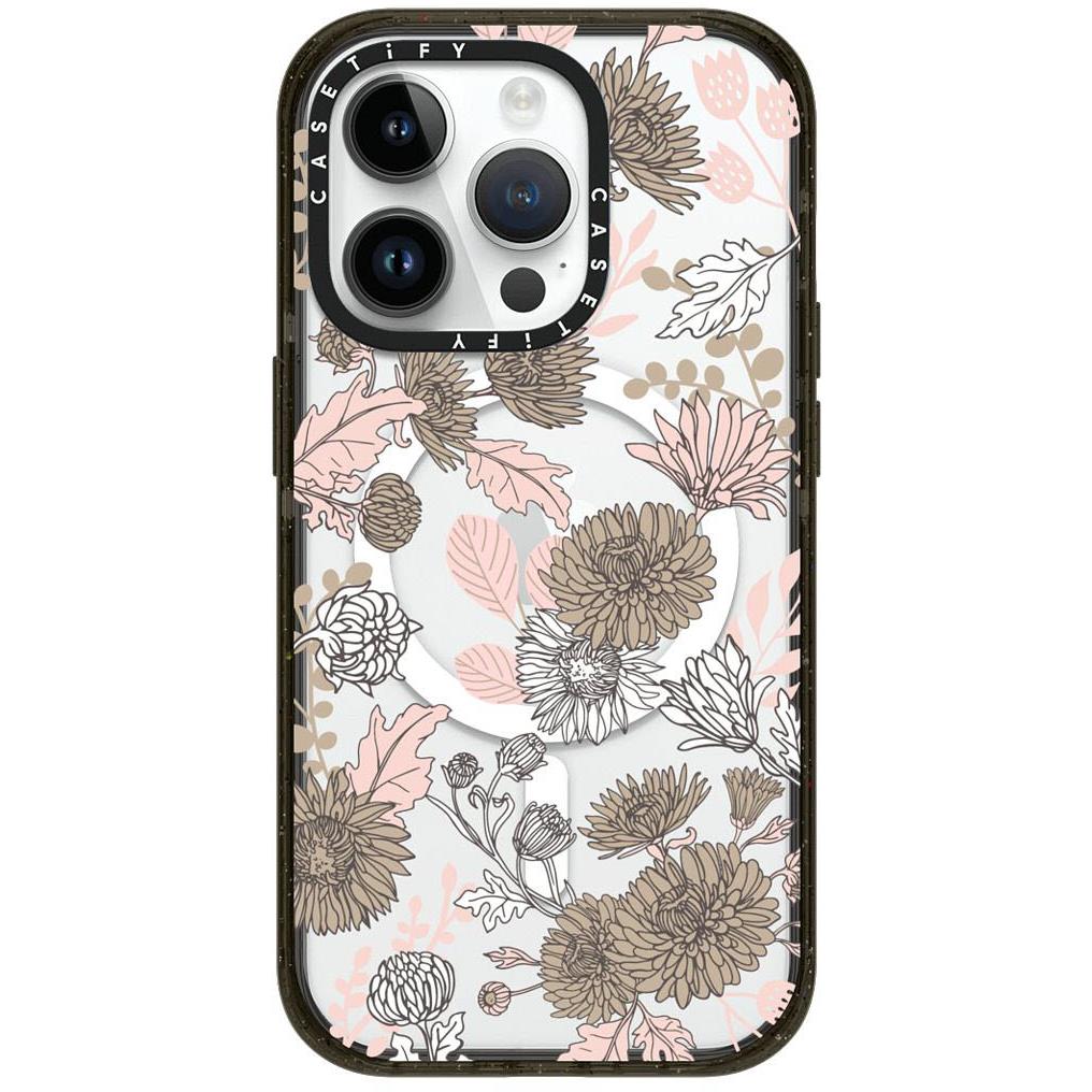 casetify impact case with magsafe for iphone 14 pro (dainty floral)