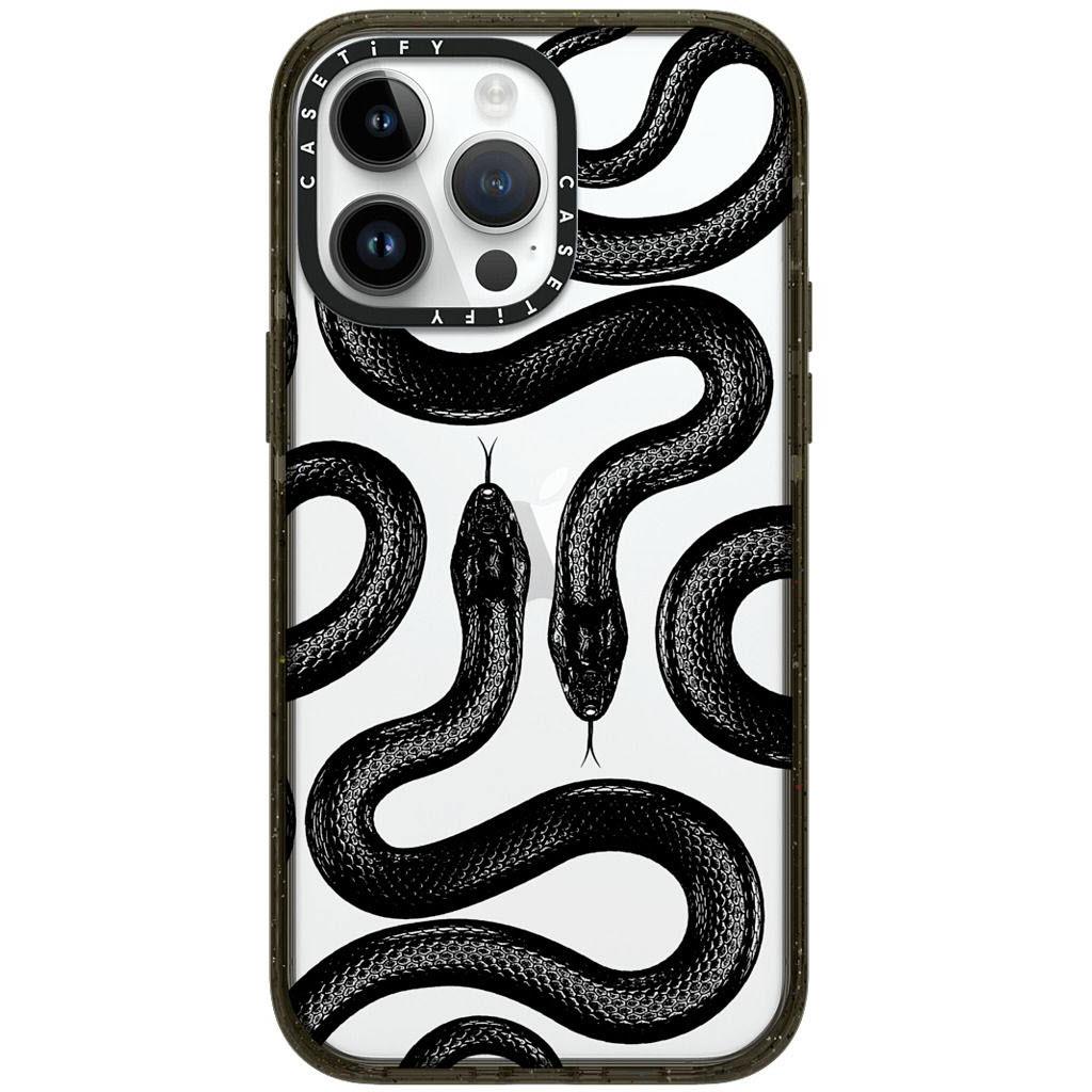 casetify impact case for iphone 14 pro max (black kingsnake)