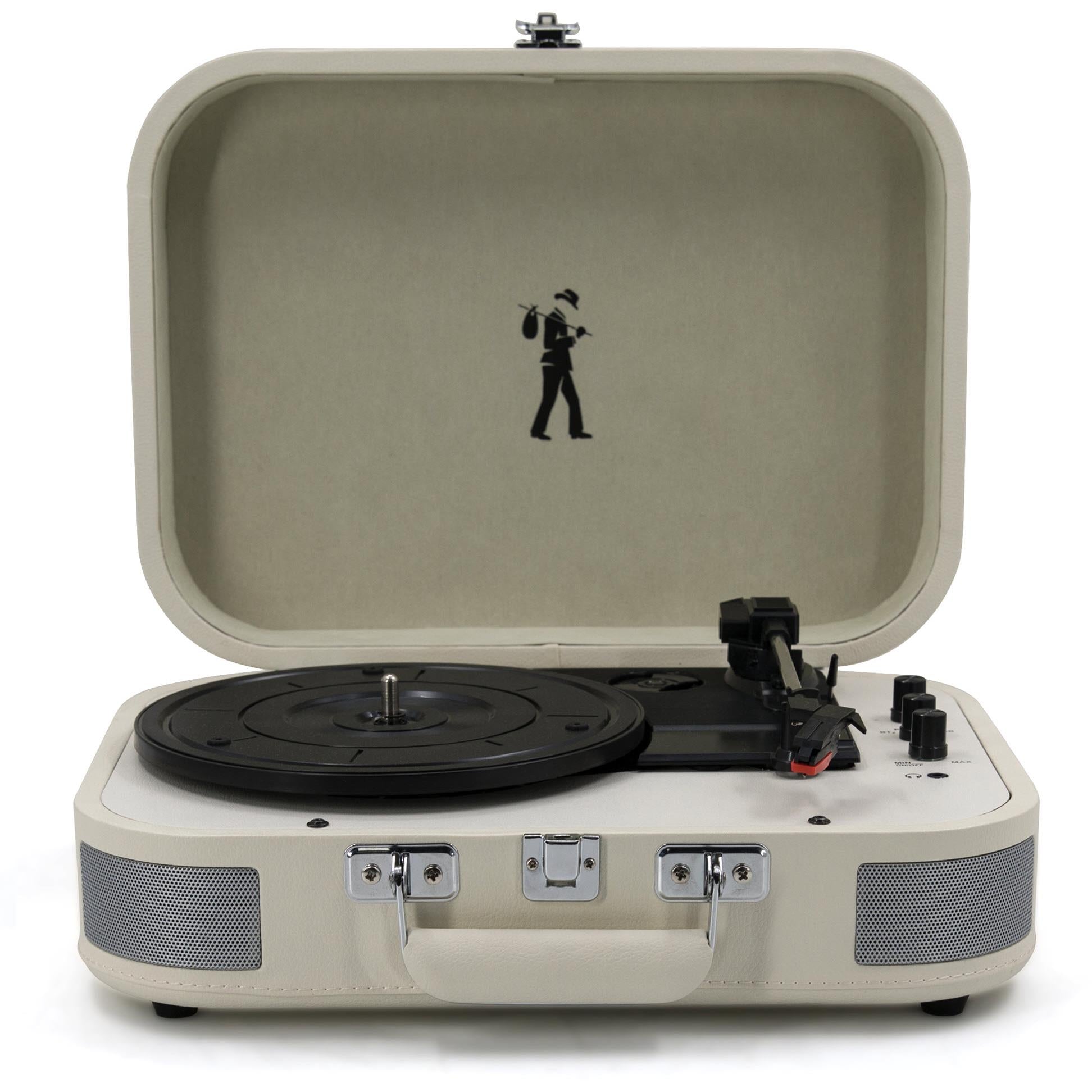 flea market premium suitcase turntable player (cream)