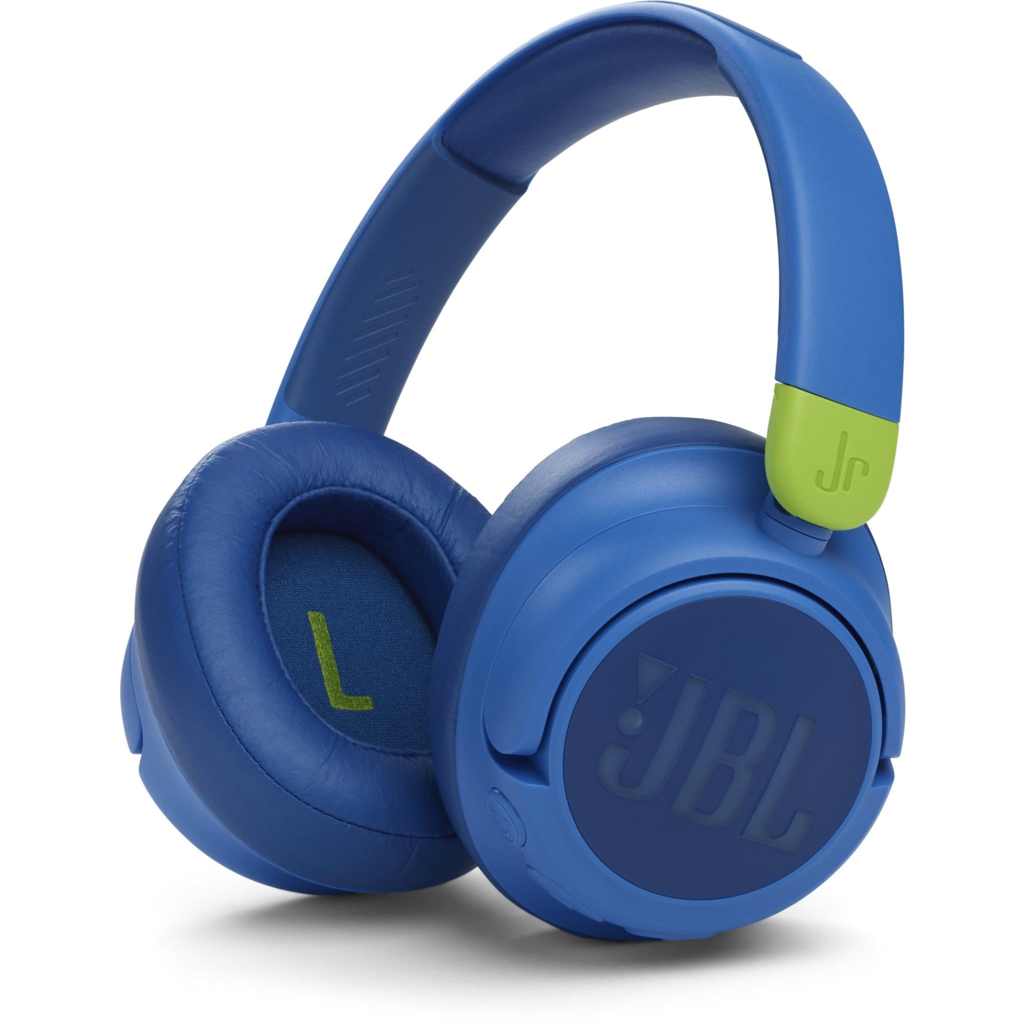 jbl jr460 wireless noise cancelling kids over-ear headphones (blue)