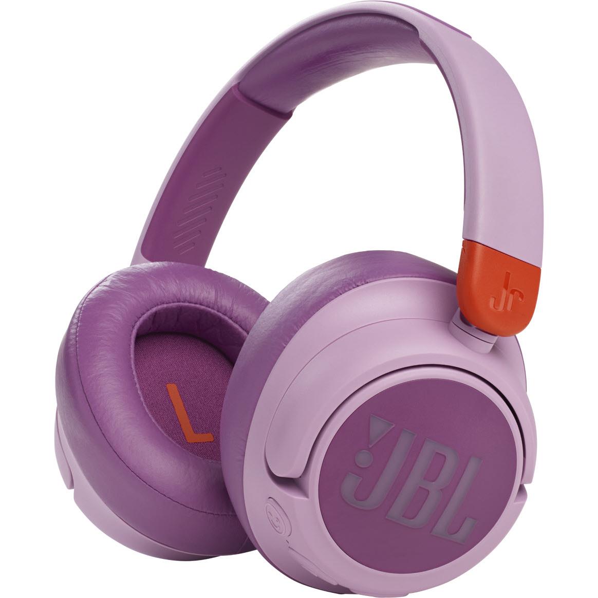jbl jr460 wireless noise cancelling kids over-ear headphones (pink)