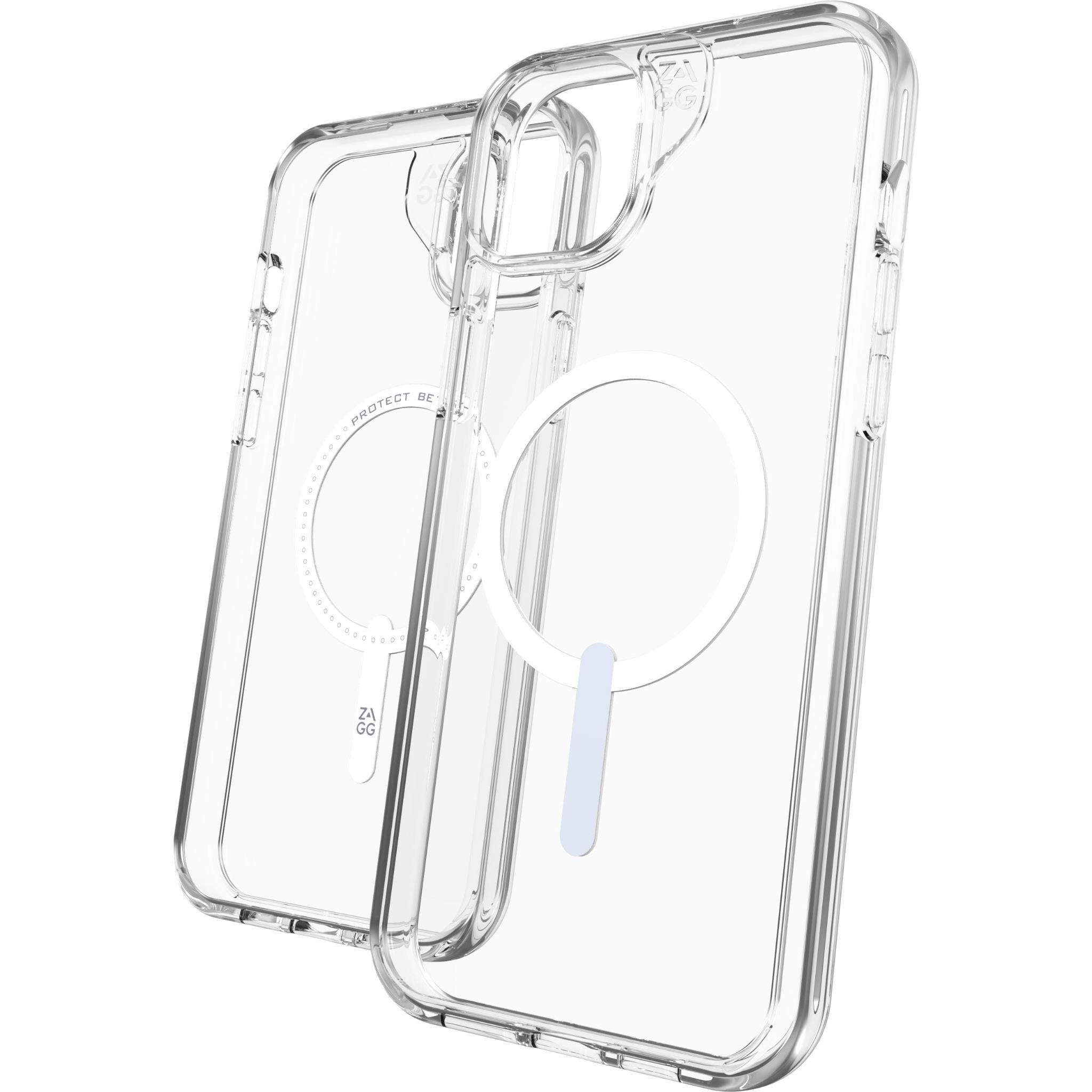 zagg crystal palace snap case for iphone 15 plus (clear)