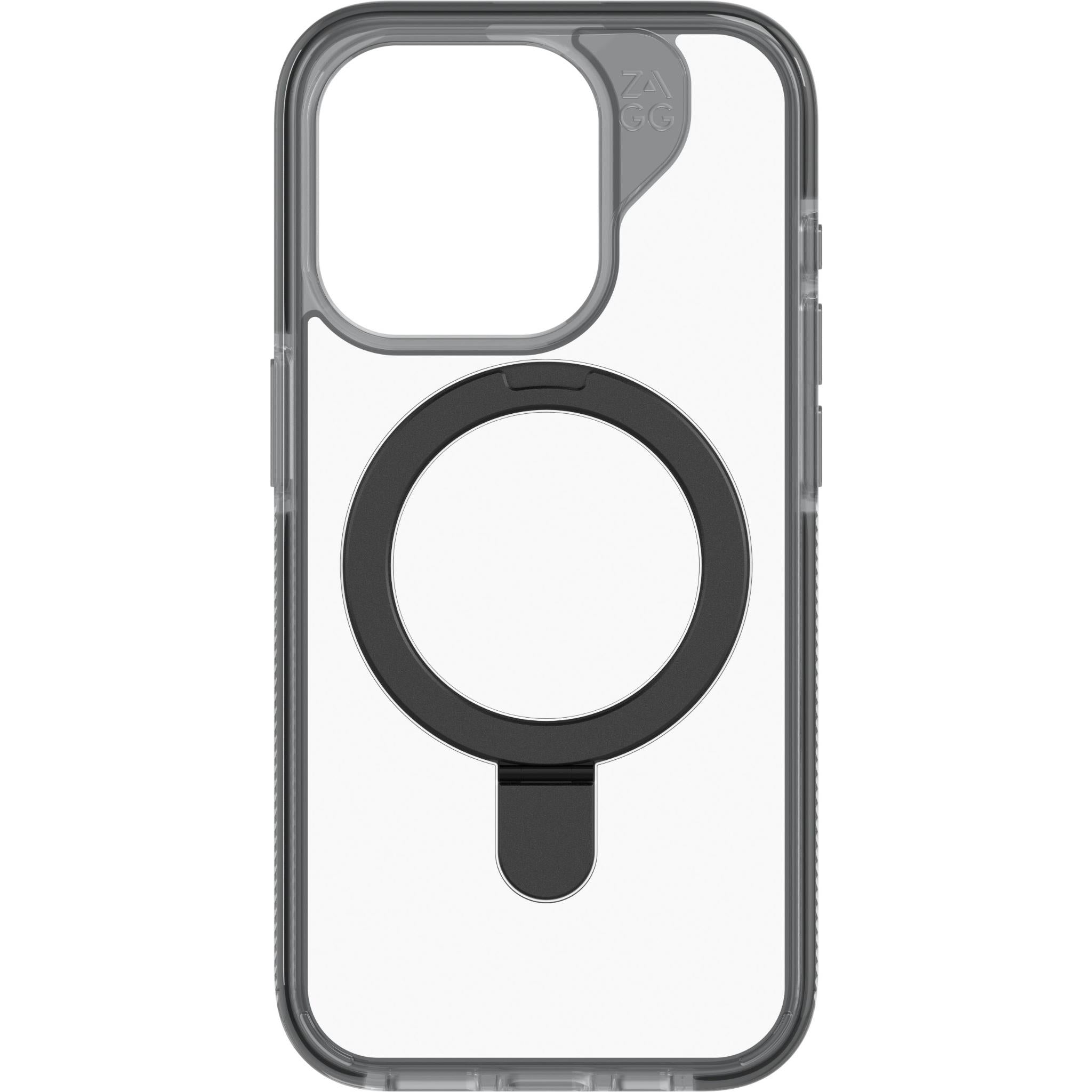zagg santa cruz snap ringstand case for iphone 15 pro max (black)