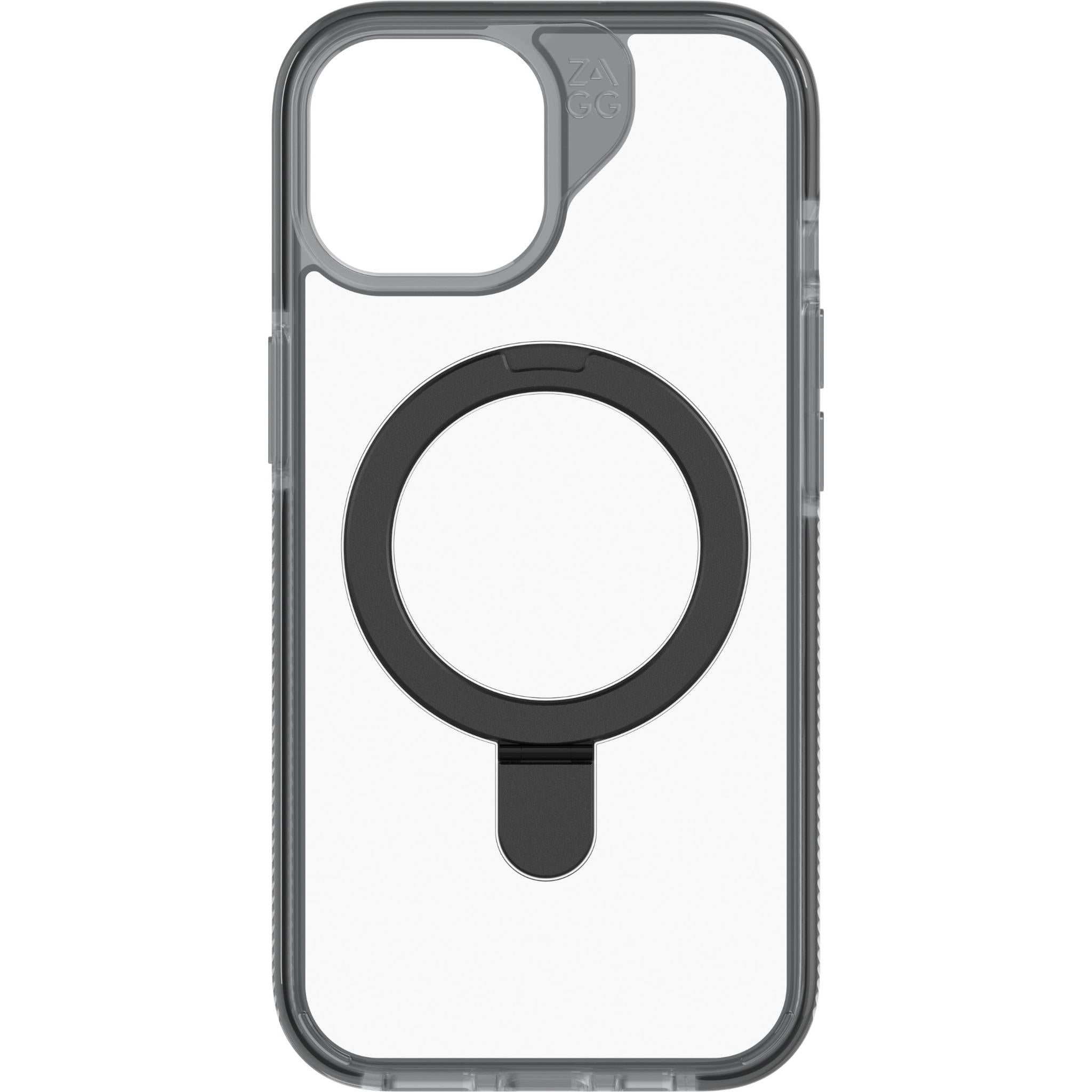 zagg santa cruz snap ringstand case for iphone 15 (black)