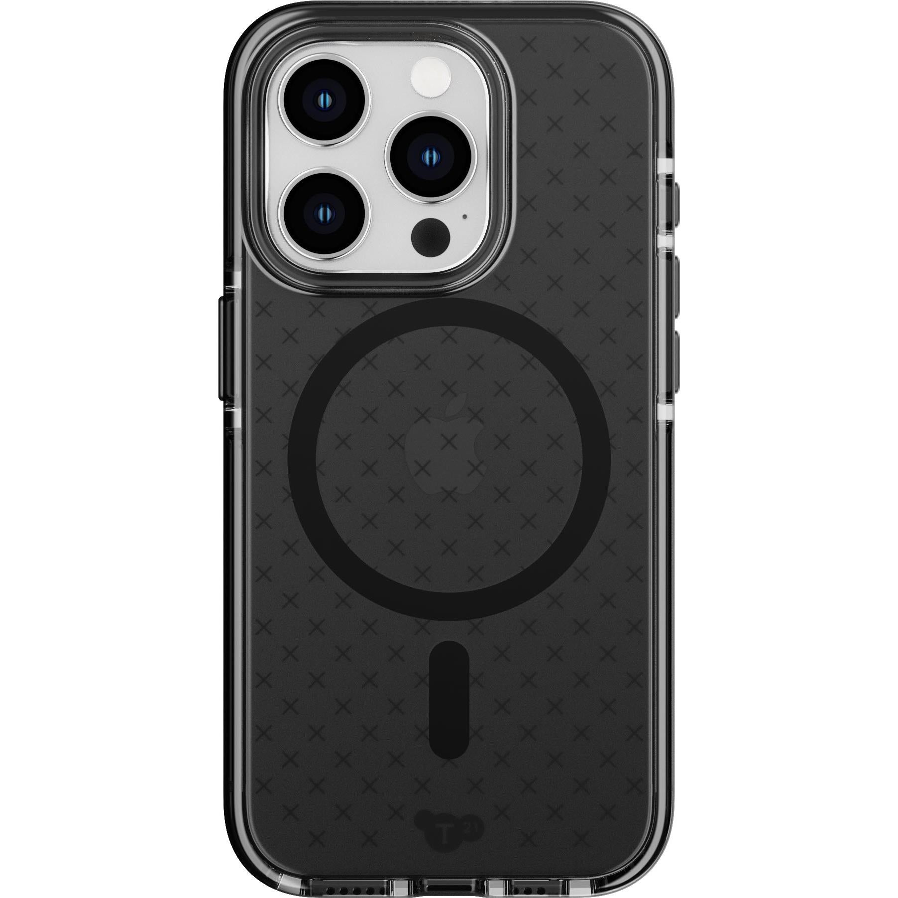 tech21 evocheck magsafe case for iphone 15 pro (smokey black)