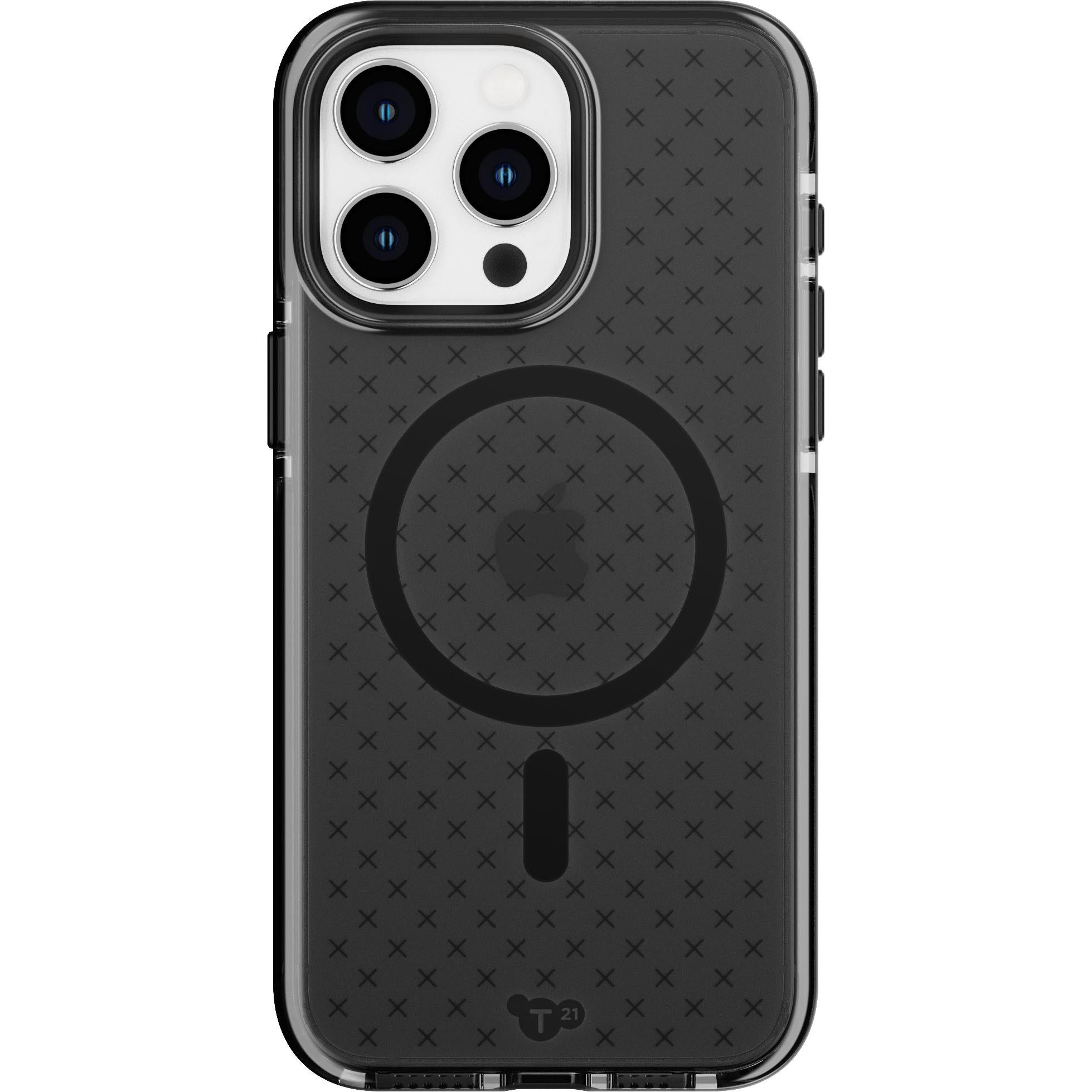 tech21 evocheck magsafe case for iphone 15 pro max (smokey black)
