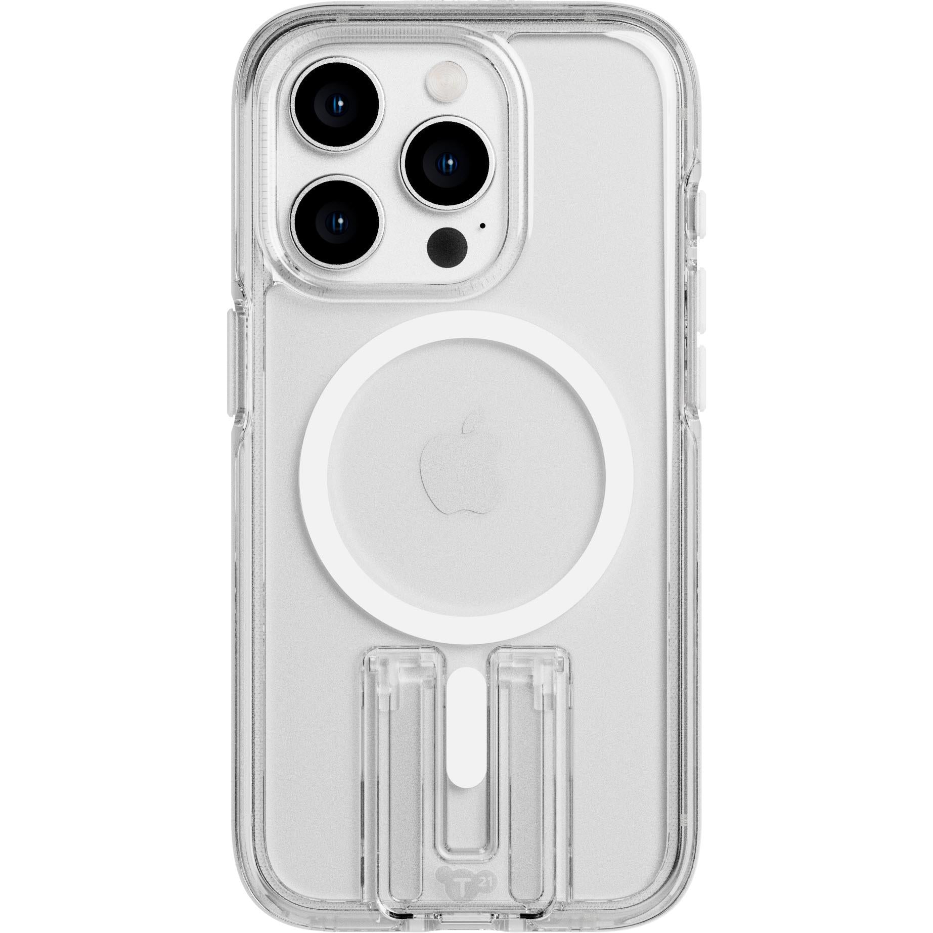 tech21 evocrystal kick with magsafe case for iphone 15 pro max (white)