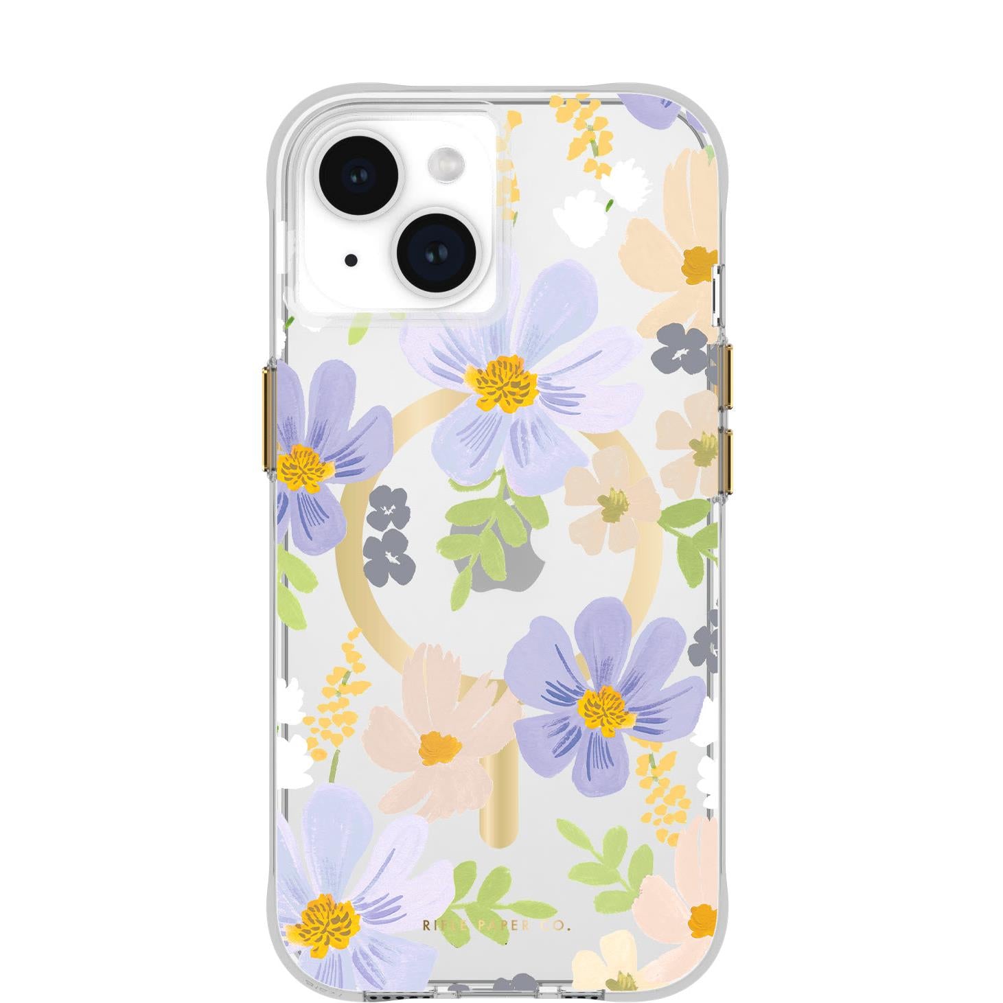 case-mate rifle paper magsafe case for iphone 15 (pastel marguerite)