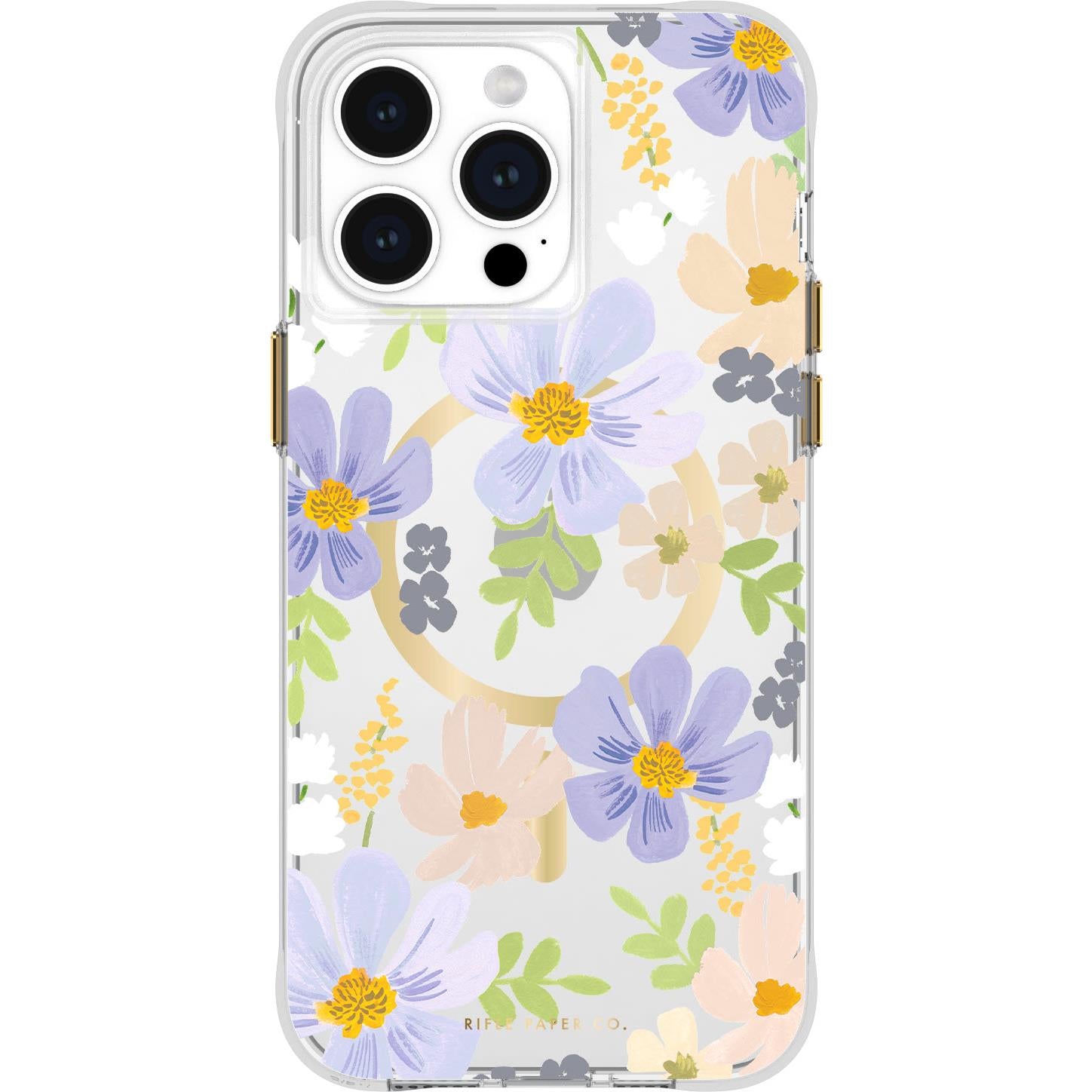 case-mate rifle paper magsafe case for iphone 15 pro max (pastel marguerite)
