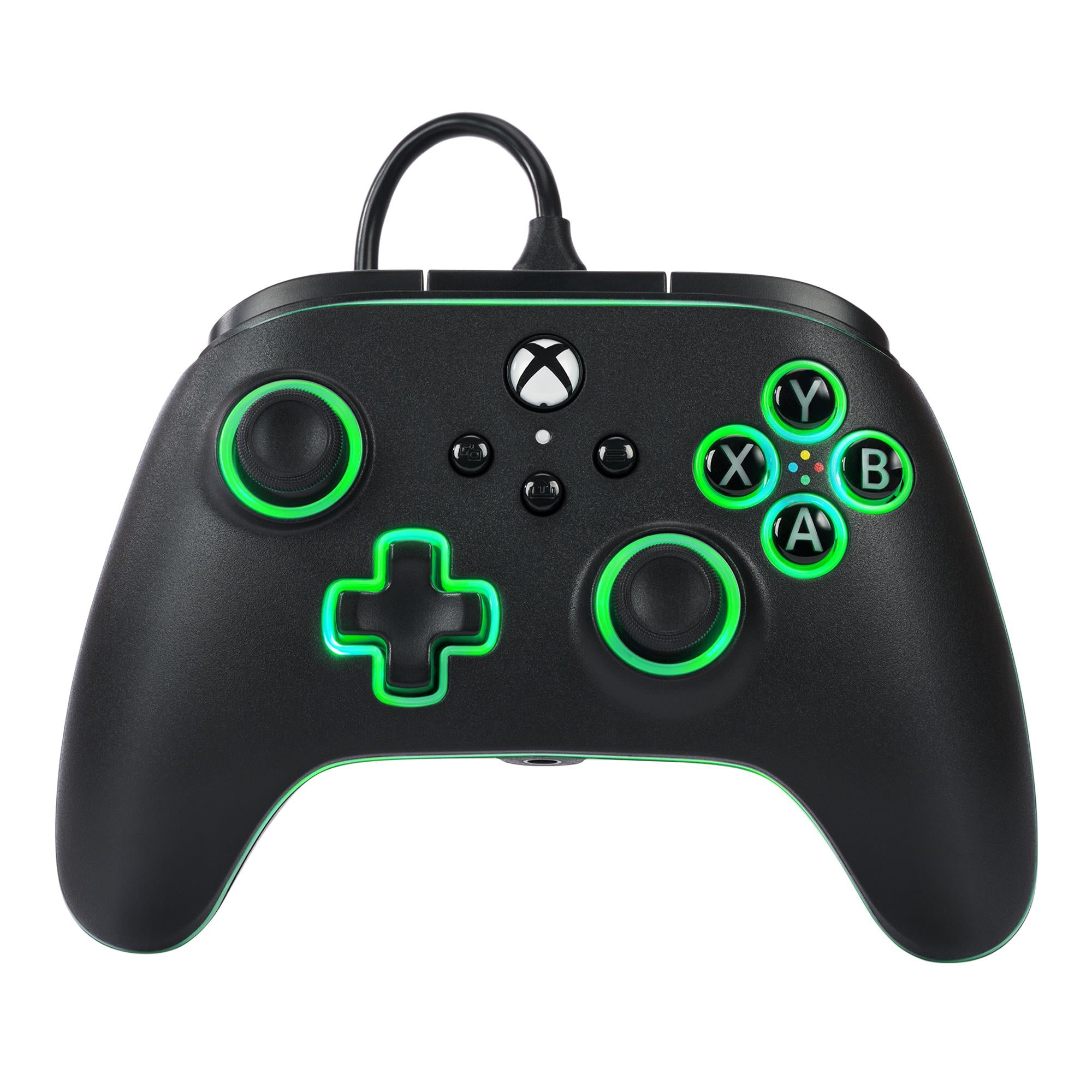 powera advantage wired controller for xbox series x|s with lumectra + rgb led strip (black)