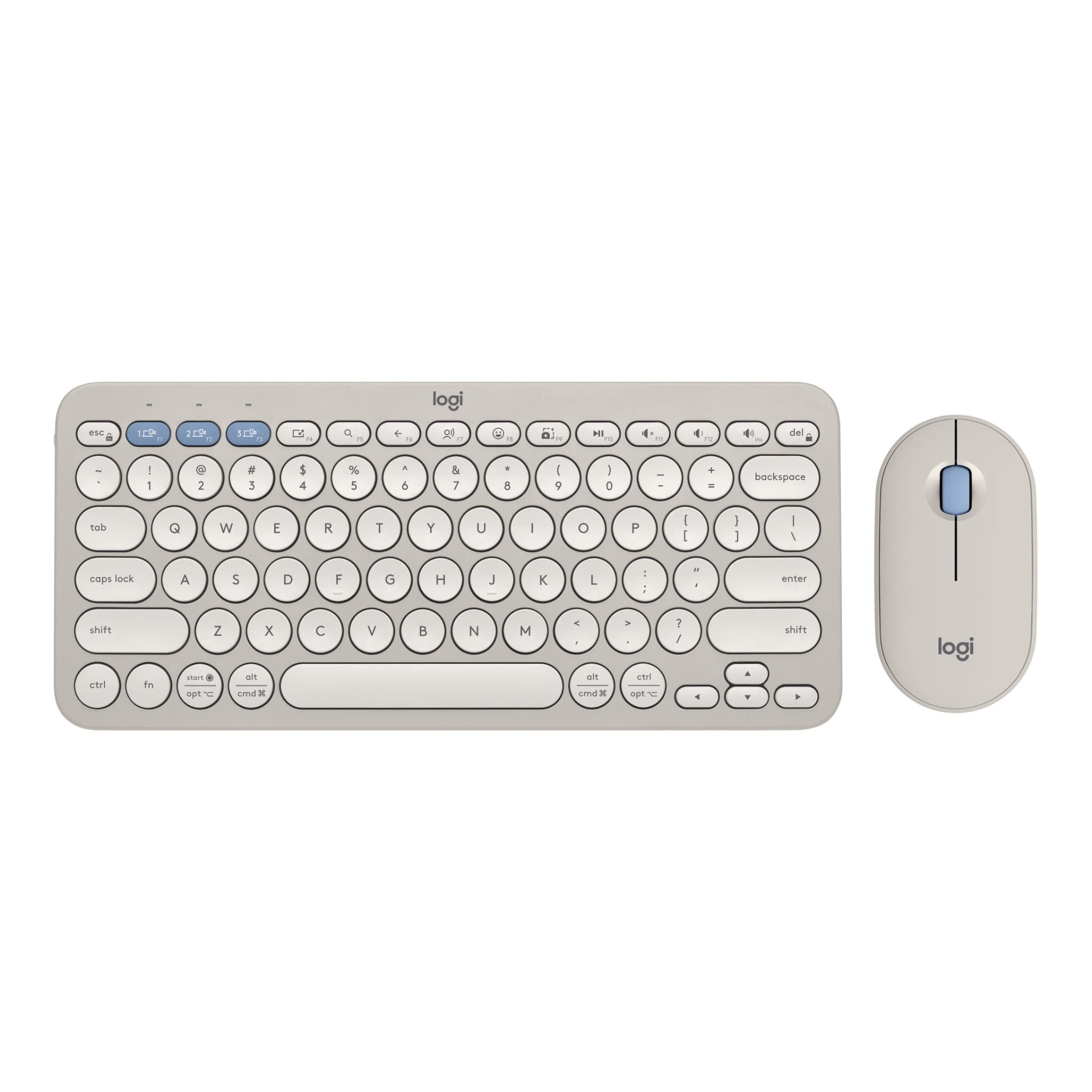 logitech k380s pebble 2 combo wireless keyboard & mouse (sand)