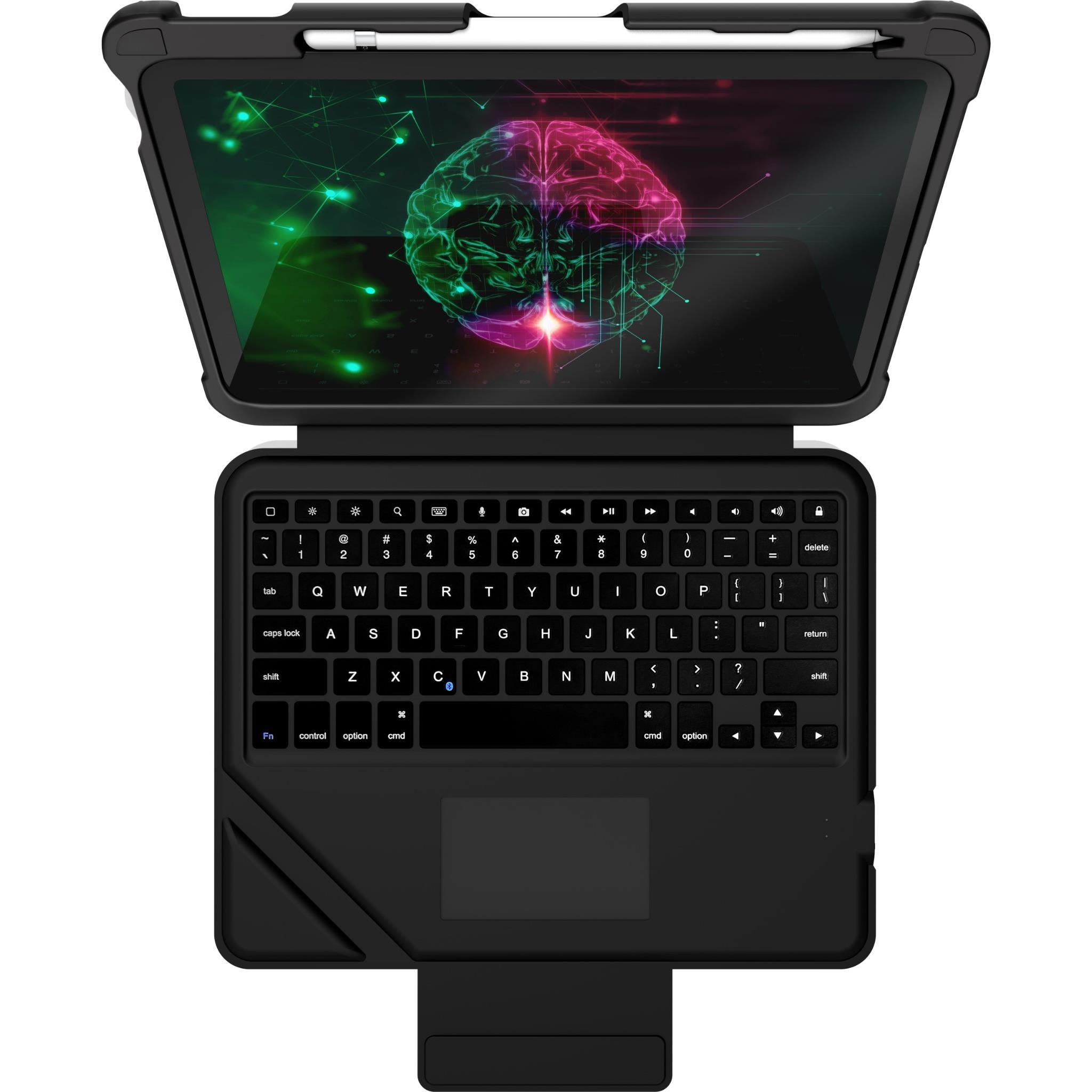 stm dux keyboard with trackpad bt case for ipad 10th gen (black)