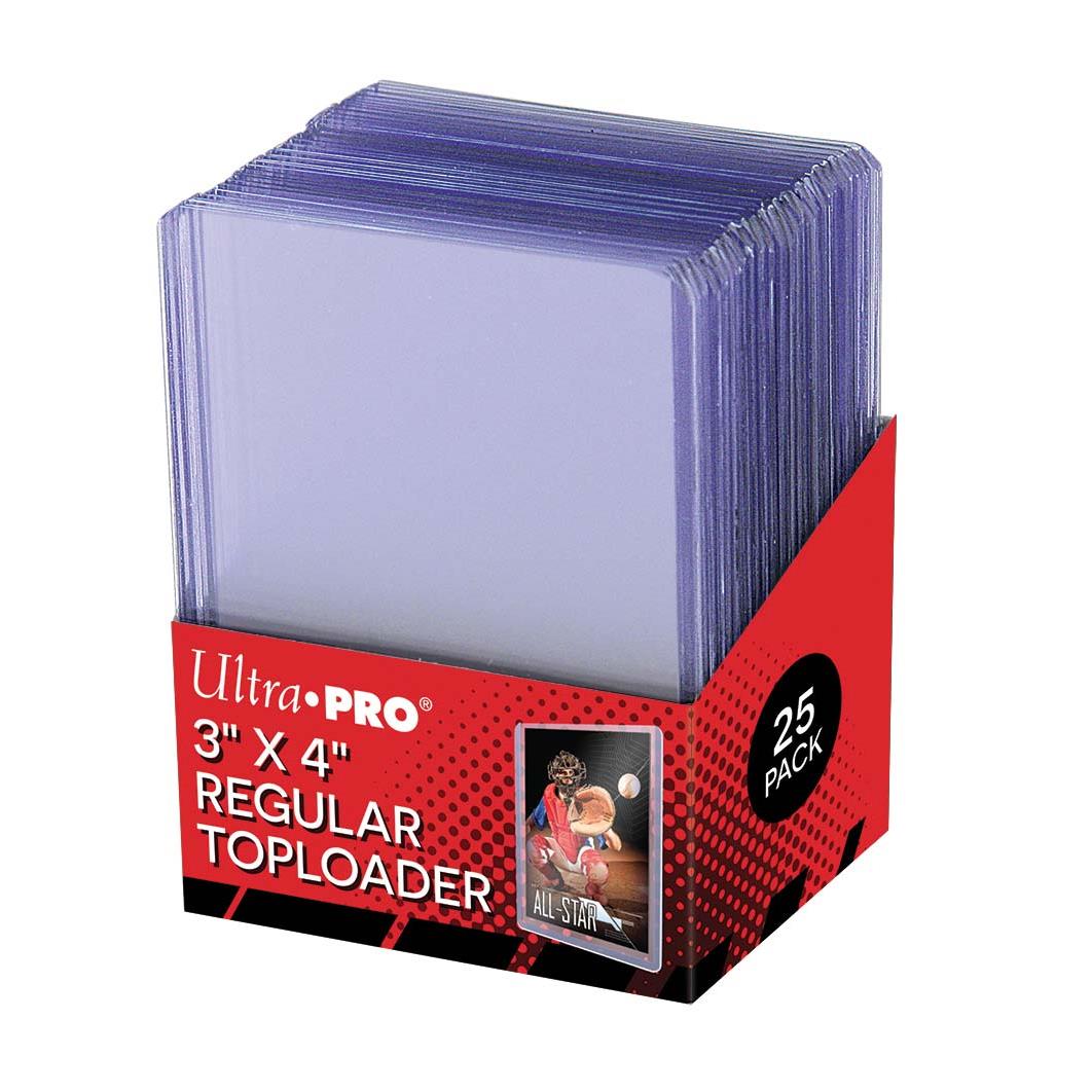 ultra pro - 3" x 4" clear regular toploaders for standard size cards (25 pack)