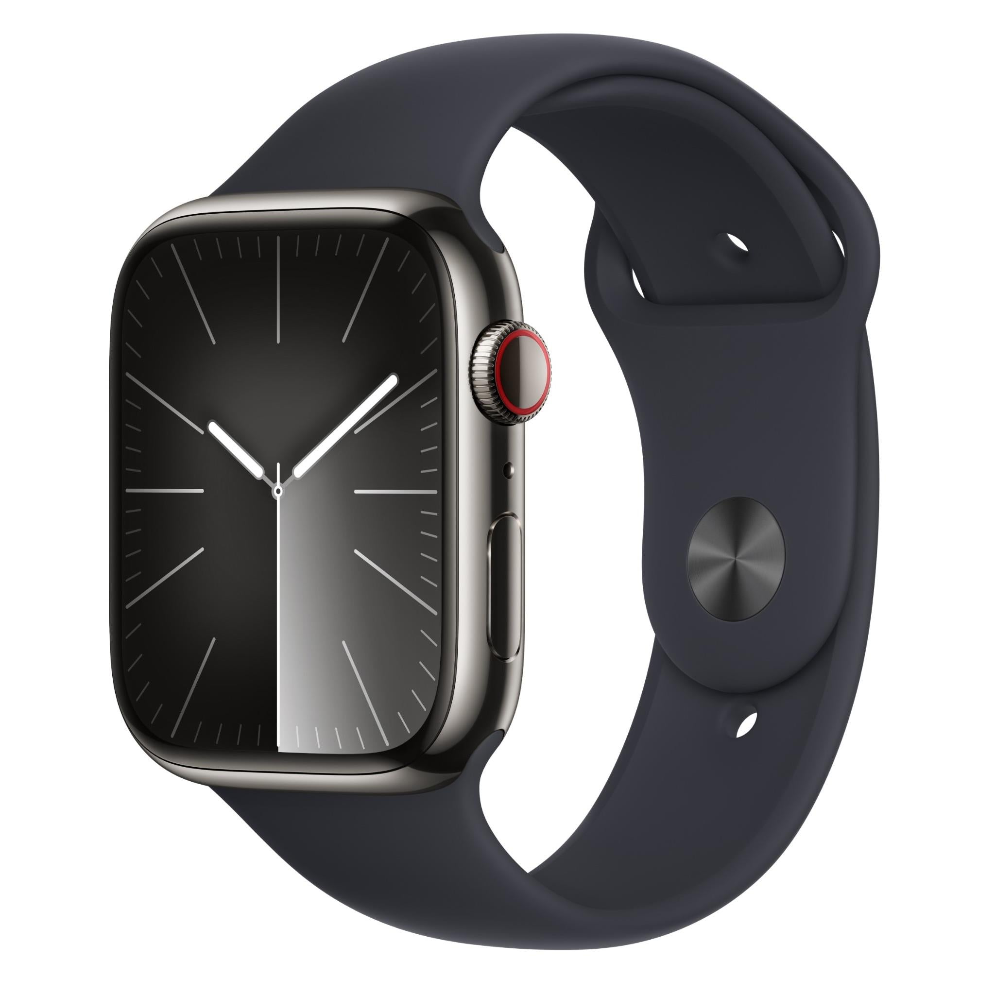 apple watch series 9 45mm graphite stainless steel case gps + cellular (s/m)